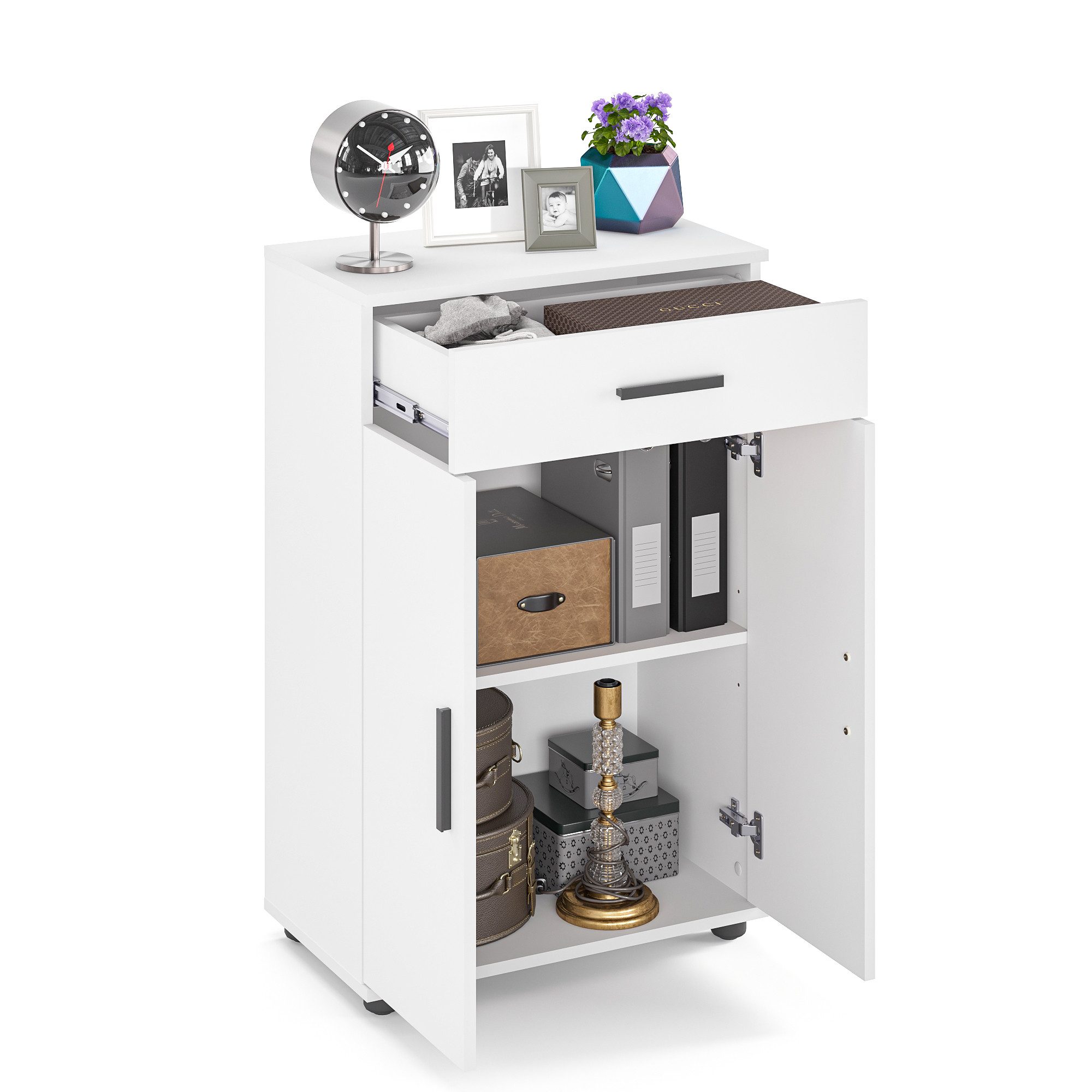 KOMTO Kommode Porto 90 Komodenschrank für Schlafzimmer, Schrank mit Türen für Flur, Schlafzimmer, Wohnzimmer 90 х 34 х 60 cm