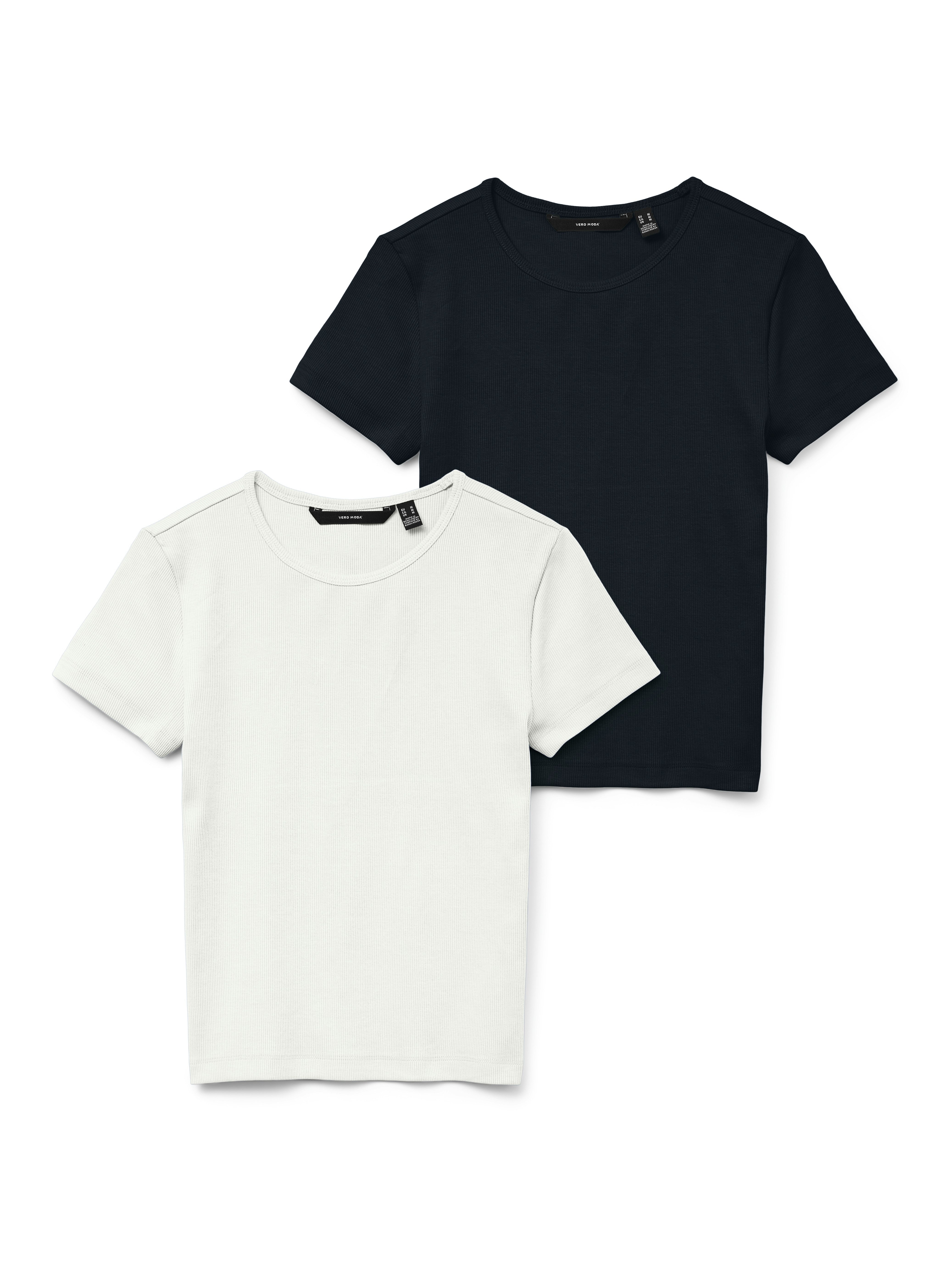 Vero Moda Kurzarmshirt VMCHLOE SS SHORT TOP JRS 2-PACK NOOS (Packung, 2-tlg günstig online kaufen