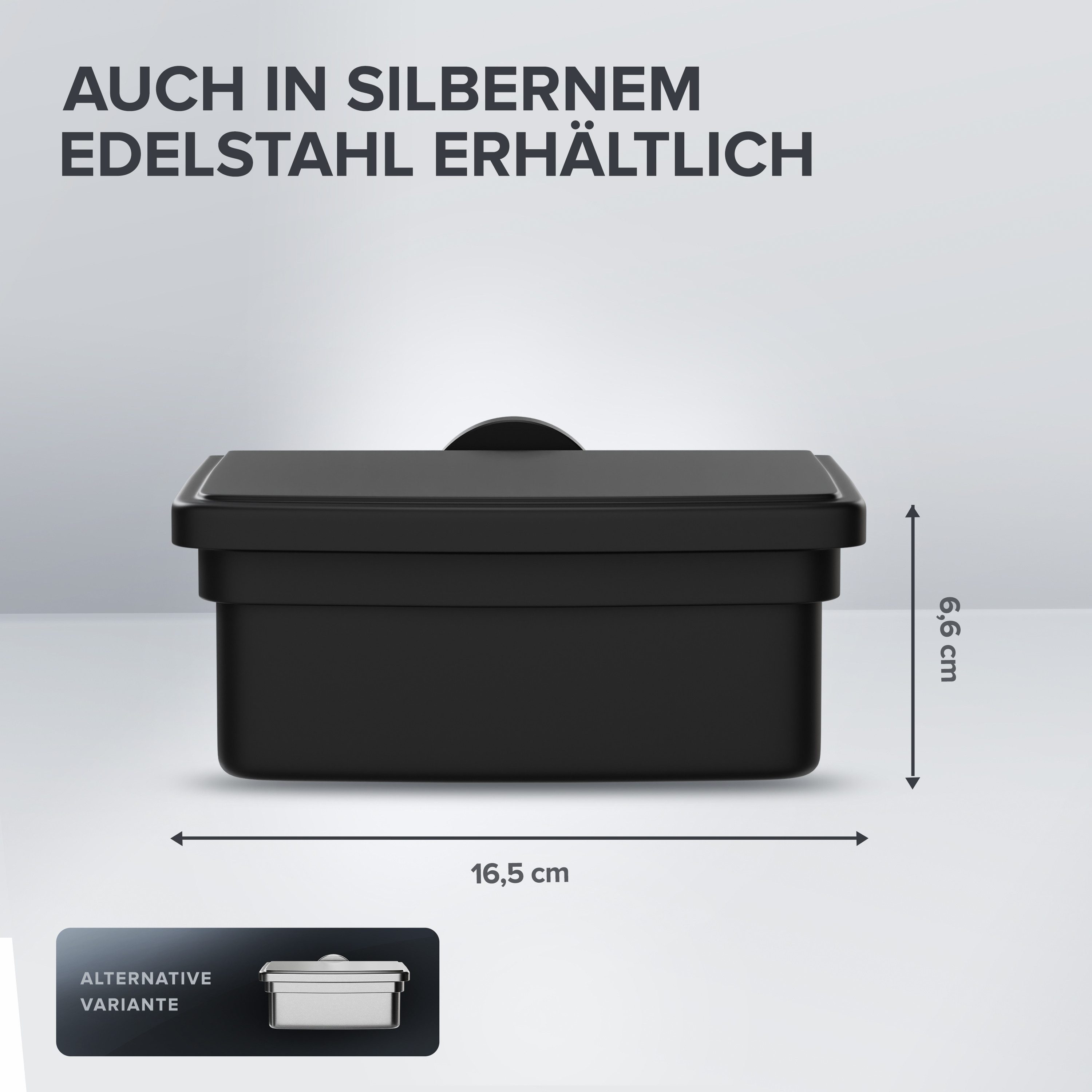 ovimar Feuchttücherbox (1 St), aus Edelstahl in Schwarz zur Zum Bohren