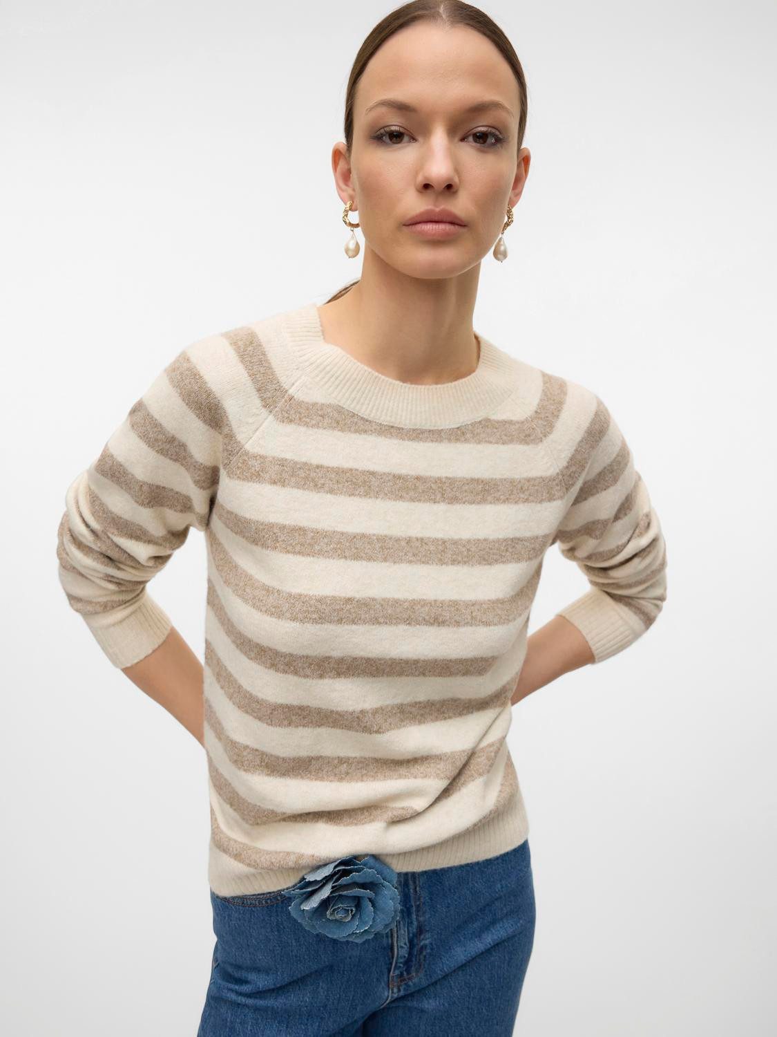 Vero Moda Rundhalspullover VMDOFFY LS O-NECK BLOUSE GA NOOS günstig online kaufen