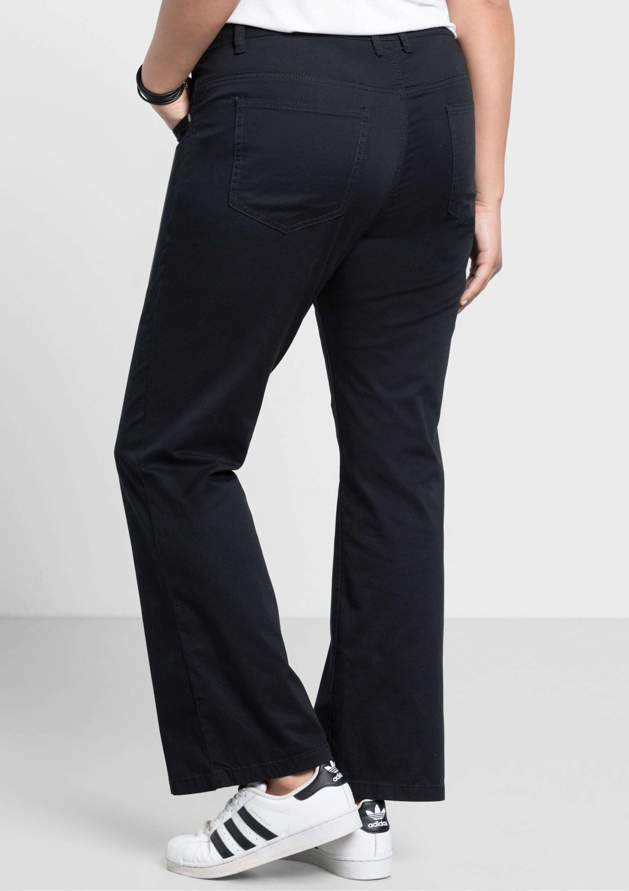 Sheego Jerseyhose Bootcut-Hose Elastische Twill-Qualität günstig online kaufen