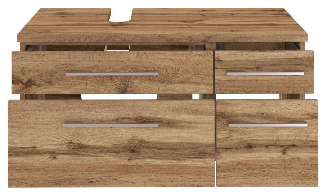 HELD MÖBEL Unterschrank Unterbeckenschrank Davos 90 cm (links) Wotaneiche/Wotaneiche