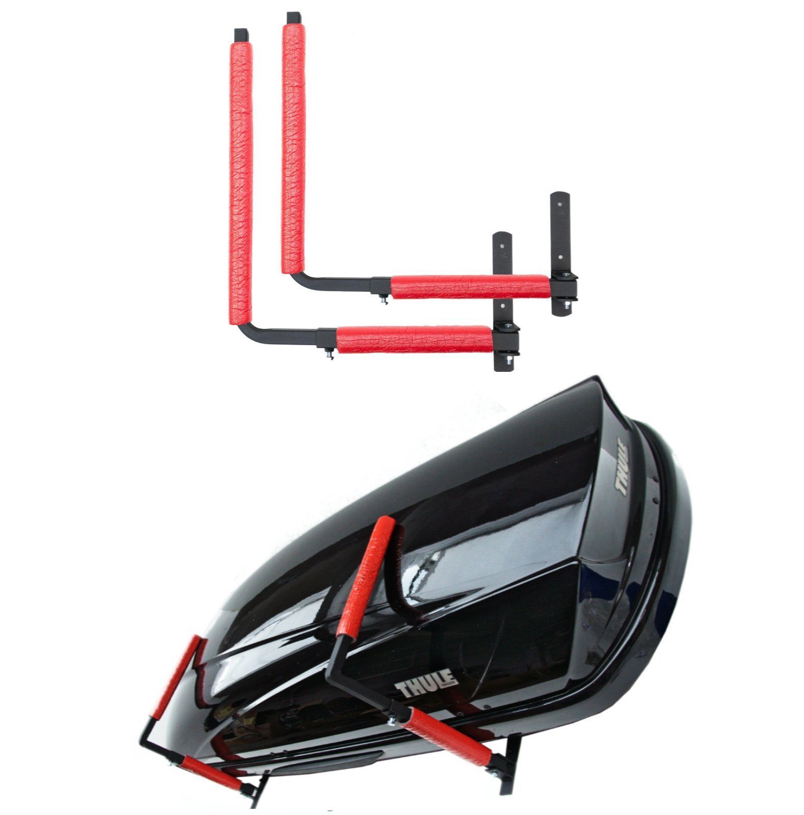 QLS Dachbox-Halterung BOX1, (Set, 2 Wandhalterungen, Montagesatz, für Dachkoffer Gartengeräte Skibox Sportgeräte Surfbrett iSUP)