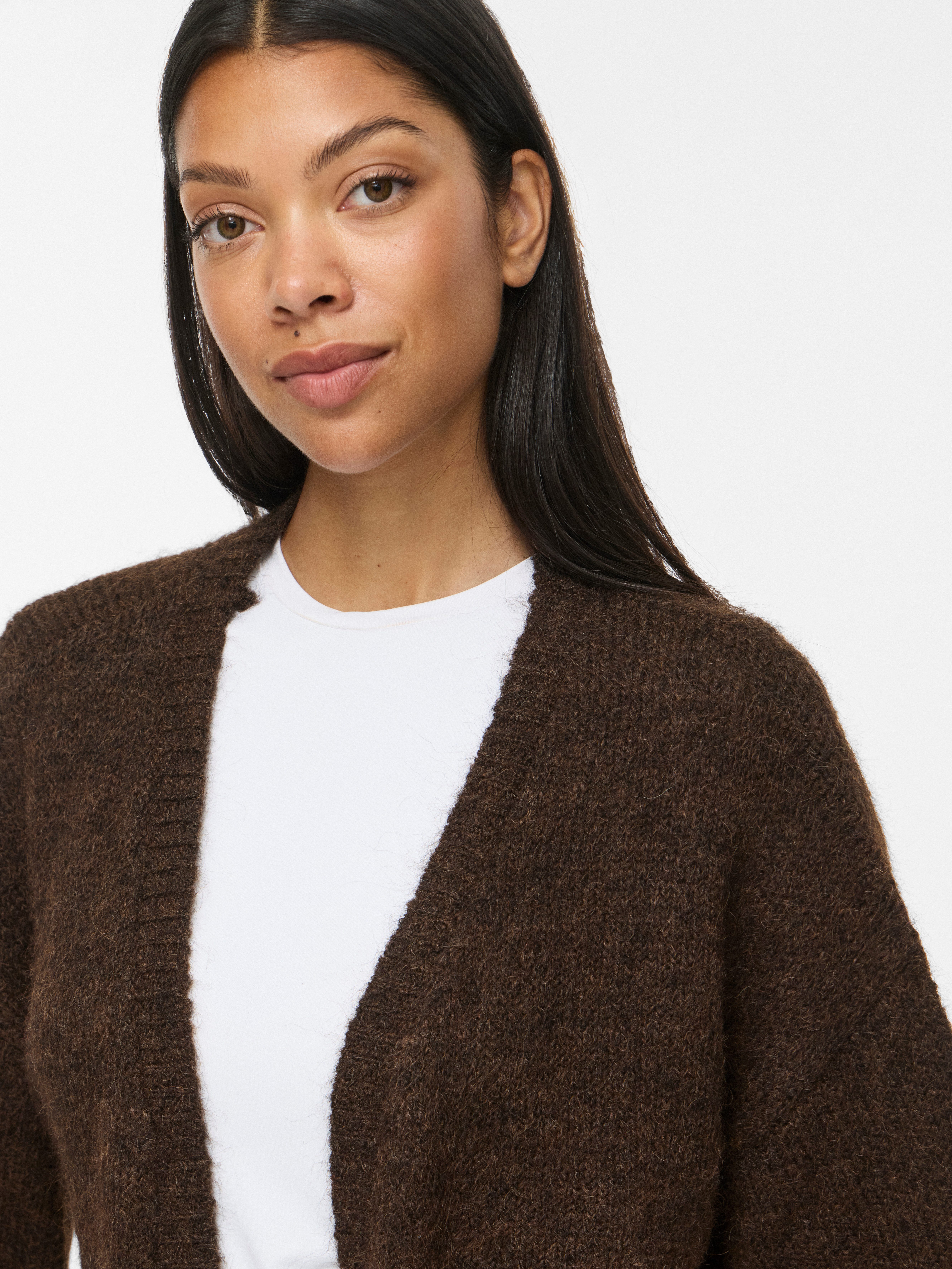 Vila Strickjacke VILAMPE OPEN L/S KNIT CARDIGAN-NOOS Materialmix, normal geschnitten