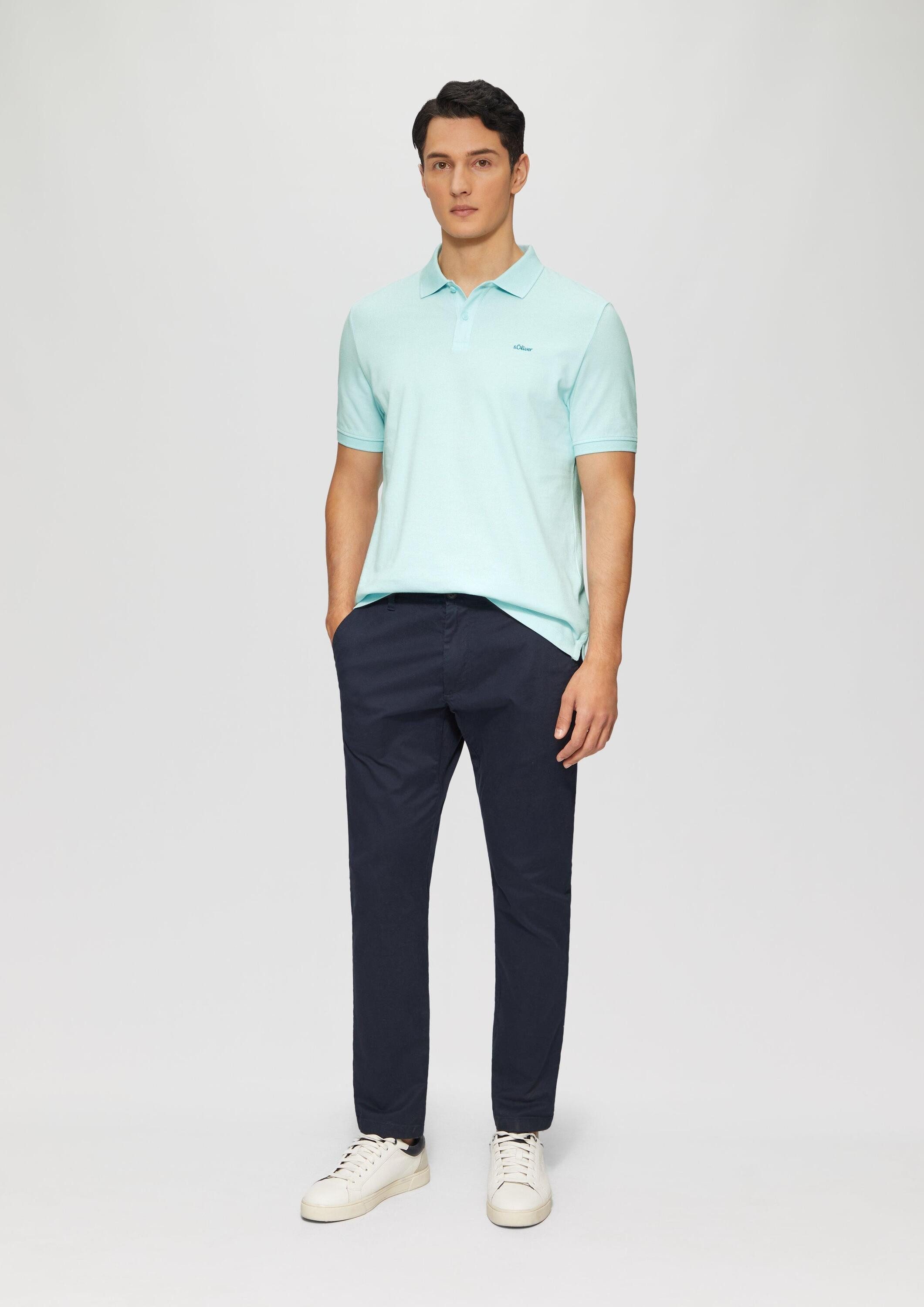 s.Oliver Kurzarmshirt Polo-Shirt Poloshirt aus Baumwollpiqué