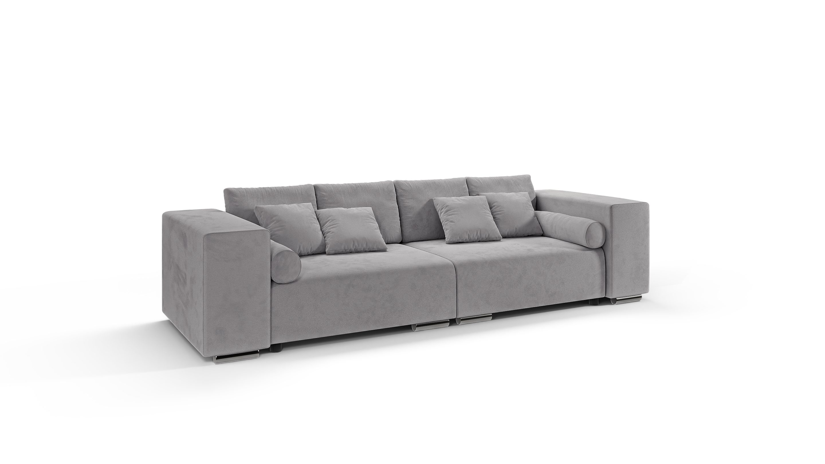 Big-Sofa Cork S-Style Möbel Wellenfederung 5-Sitzer mit mit Schlaffunktion, Grau