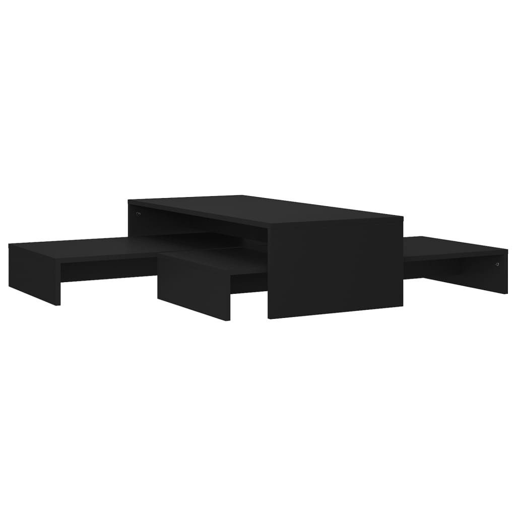 Schwarz cm Couchtisch furnicato Satztisch-Set 100x100x26,5 Spanplatte