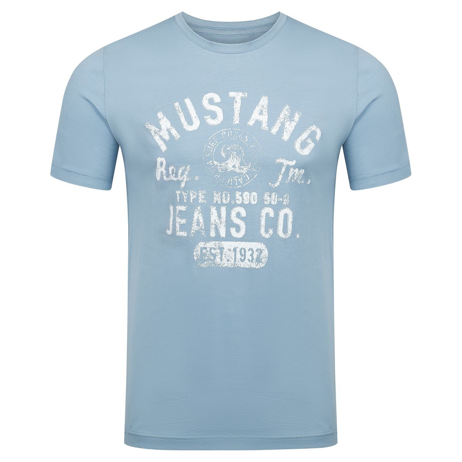 MUSTANG T-Shirt Herren Printshirt Regular Fit günstig online kaufen