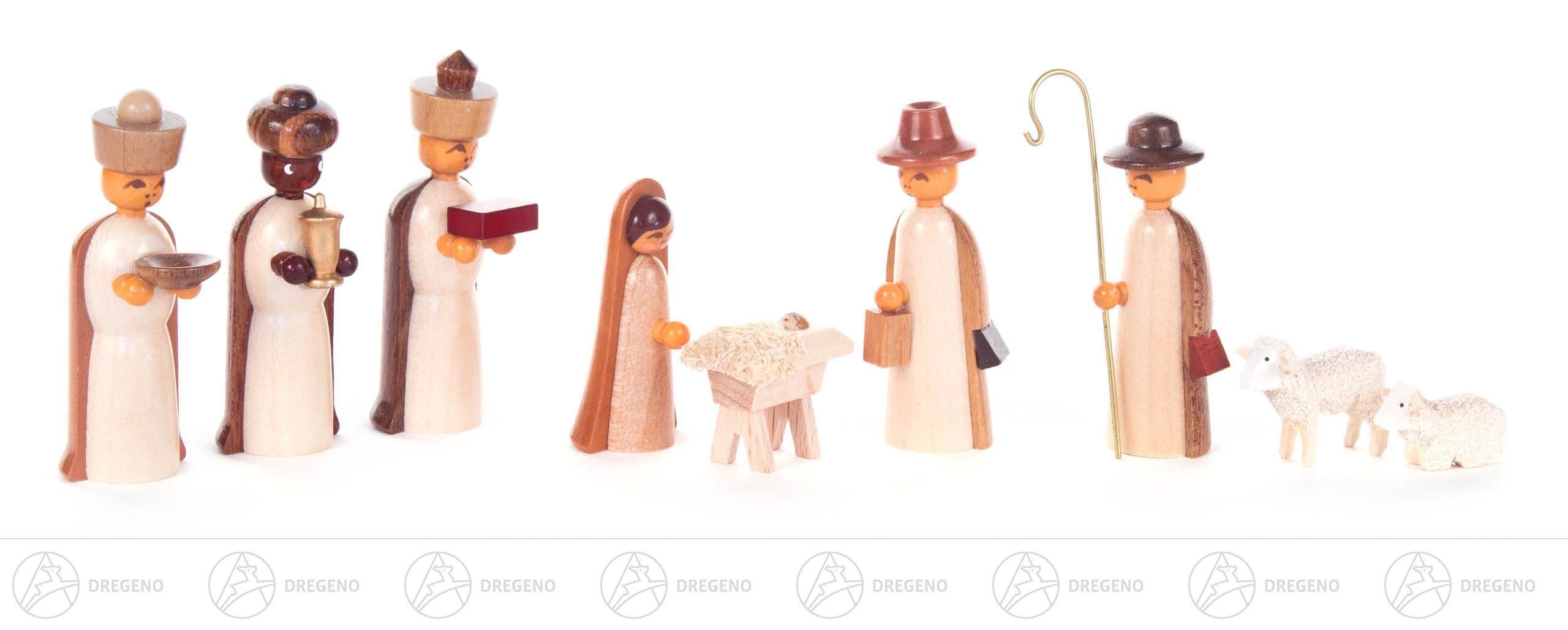 Dregeno Erzgebirge Krippe Krippen und Zubehör Krippefiguren natur (9) Breite x Höhe x Tiefe