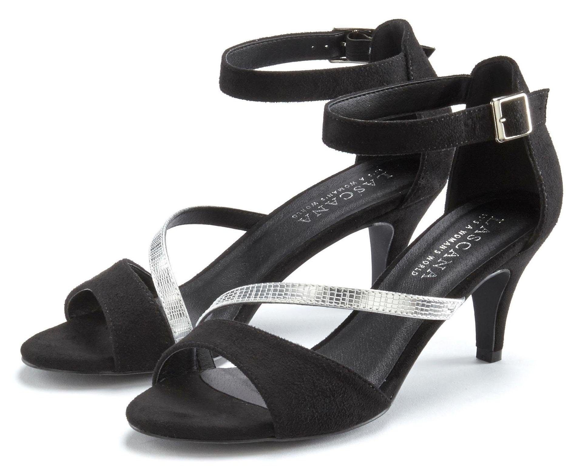 LASCANA High-Heel-Sandalette, Riemchensandalette Sandalette Sandalette, Sommerschuh mit Riemchen, bequeme Absatzhöhe VEGAN