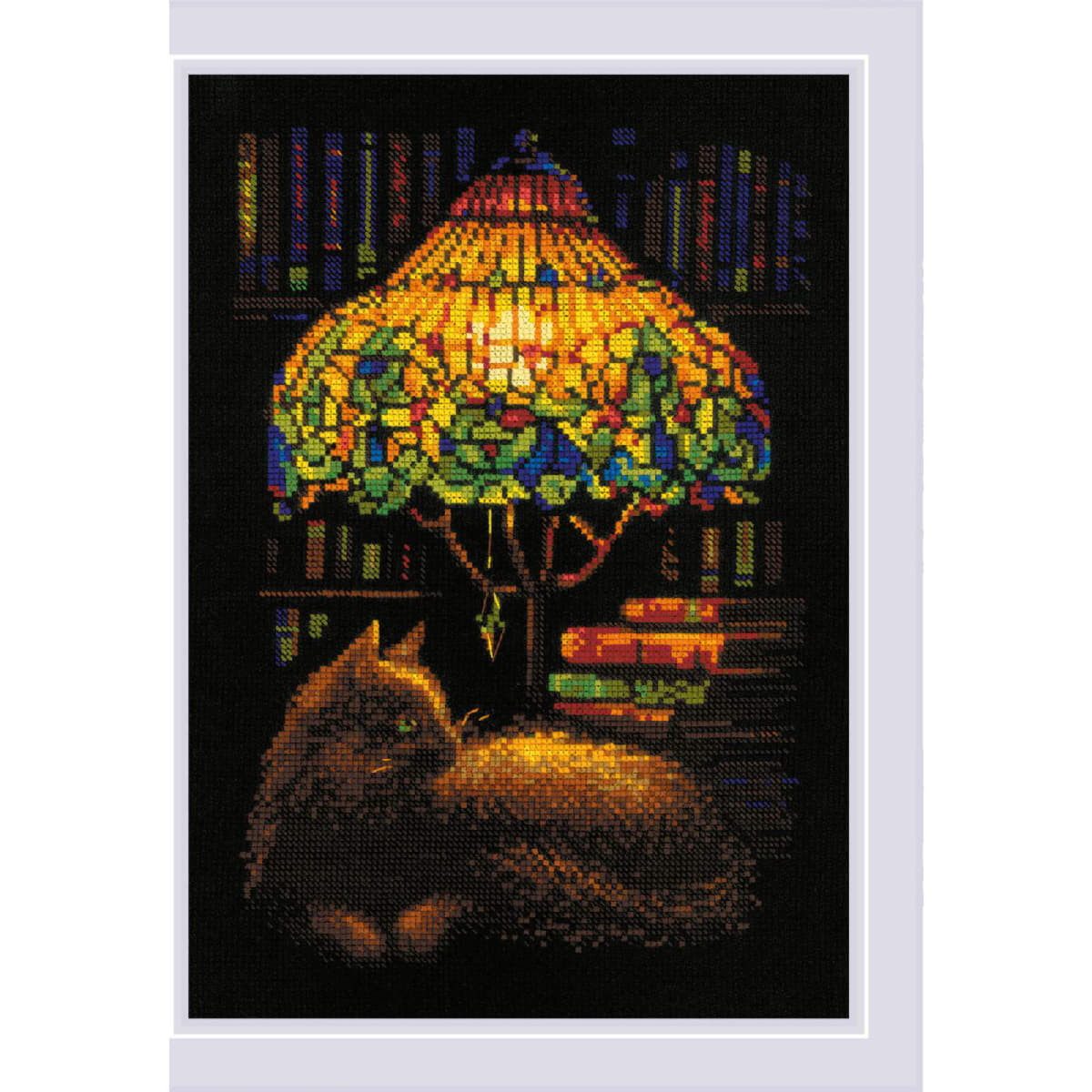 Riolis Kreativset Riolis Kreuzstich Stickpackung "Bücherabend", Zählmuster, 21x30cm, (embroidery kit by Marussia)