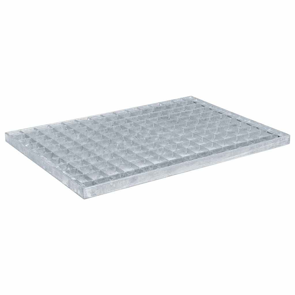 vidaXL Rasengitter Gitter Silber 50 x 35 x 2 cm Feuerverzinkter Stahl, 35x50 cm, 1-St.