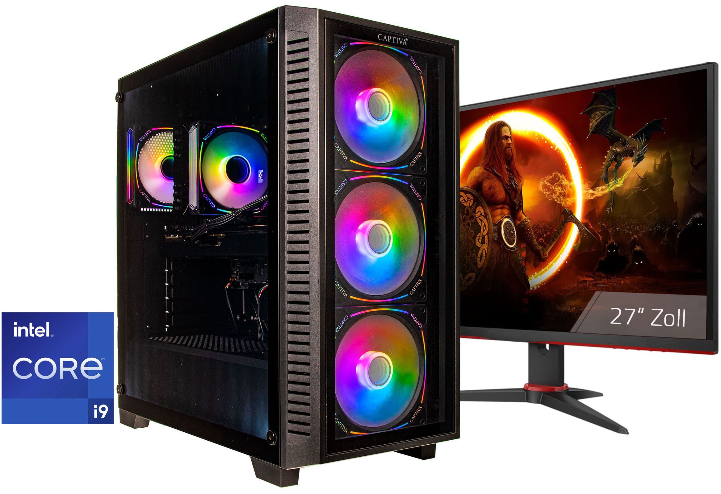 CAPTIVA Advanced Gaming I95-493 TFT Bundle Gaming-PC-Komplettsystem (27", AMD 13900KF, GeForce® RTX™ 5060, 32 GB RAM, 1000 GB SSD)