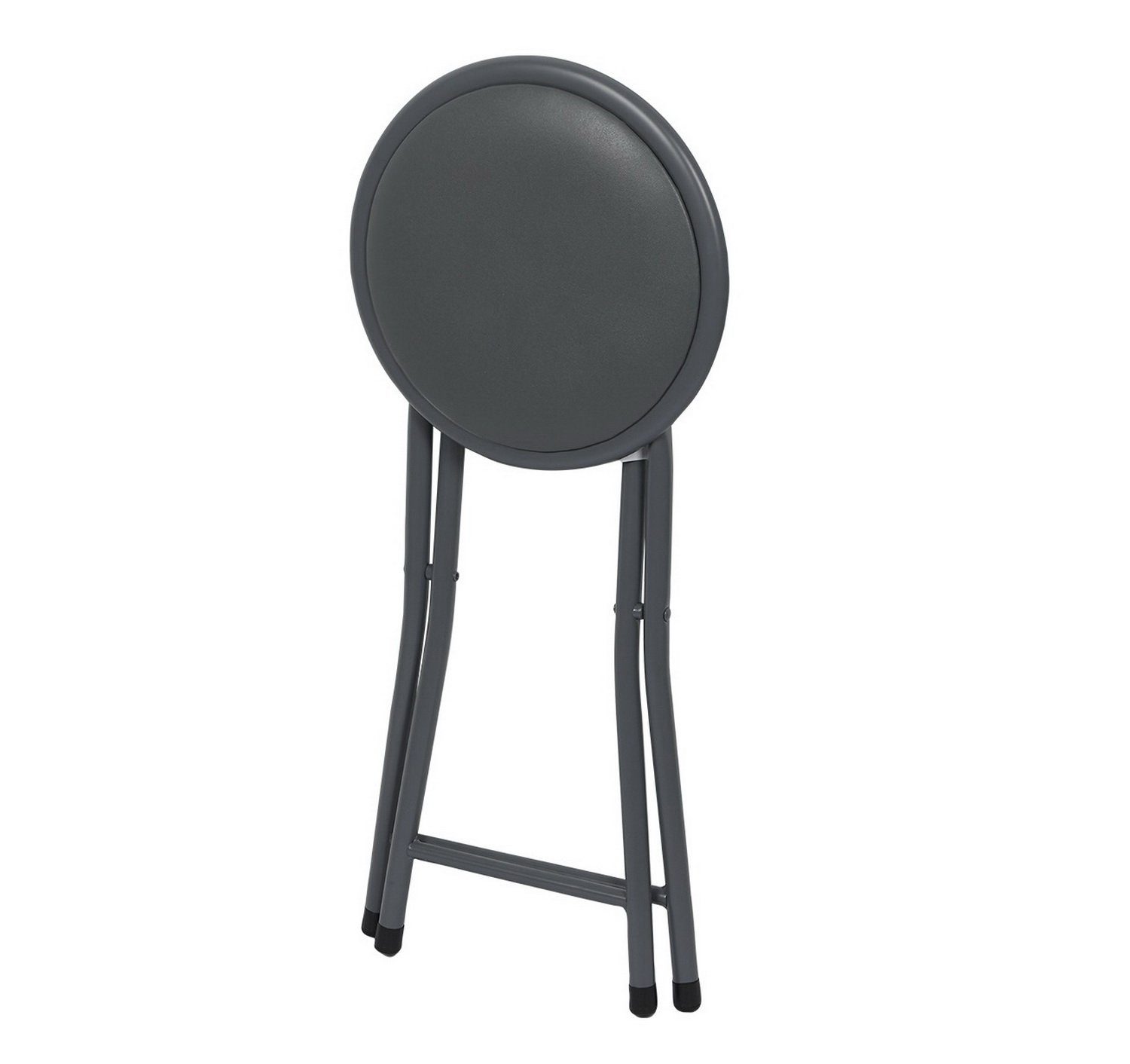 Urban Living Hocker Klapphocker Hocker Klappstuhl Rundhocker Küchenhocker (klappbare Sitzgelegenheit im Sicherungssplint, dunkelgrau), ⌀ 30 cm x H45 cm – Bild 4 von 5