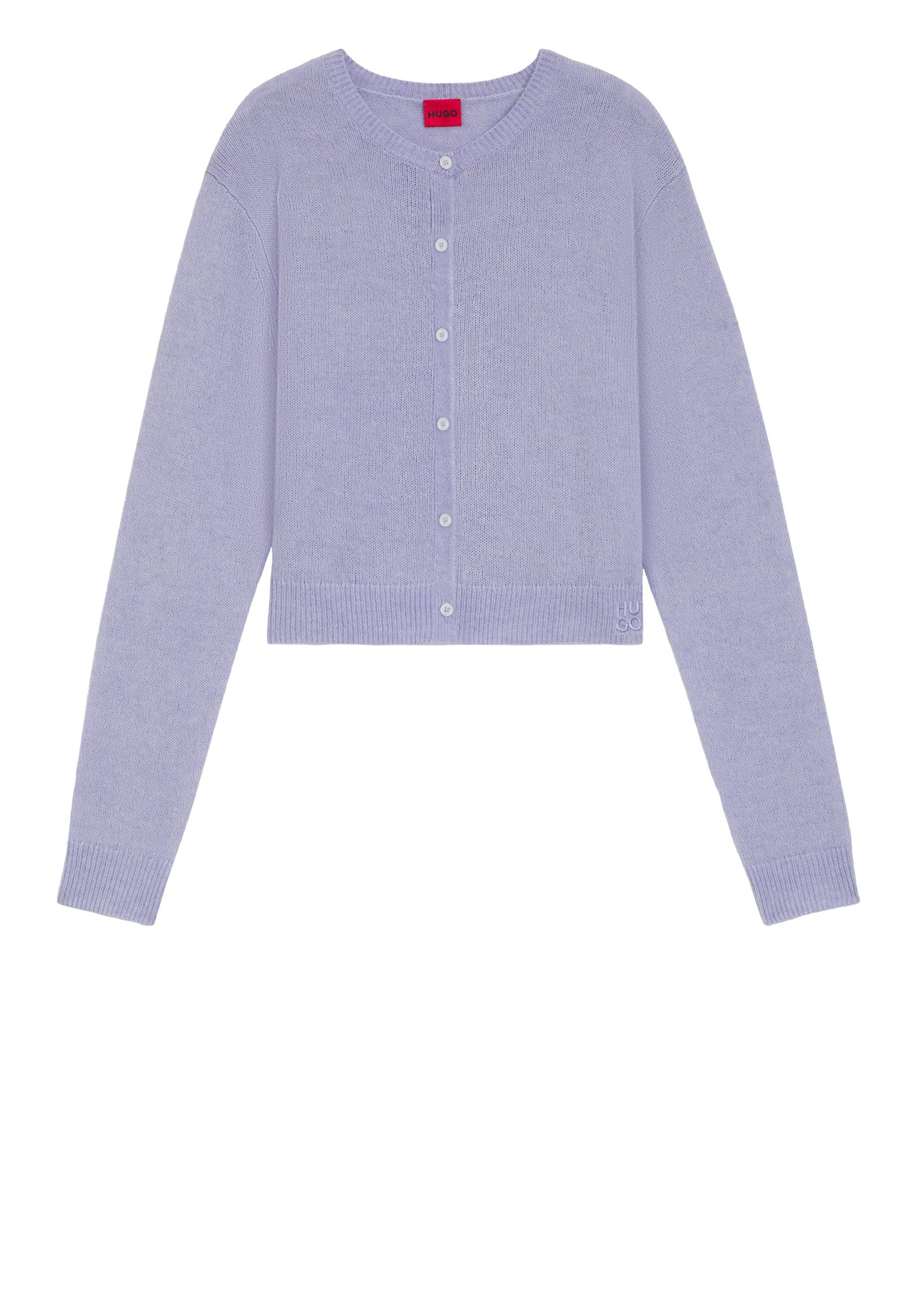 HUGO Strickjacke Sfebra mit tonaler Logo-Stickerei (1-tlg)