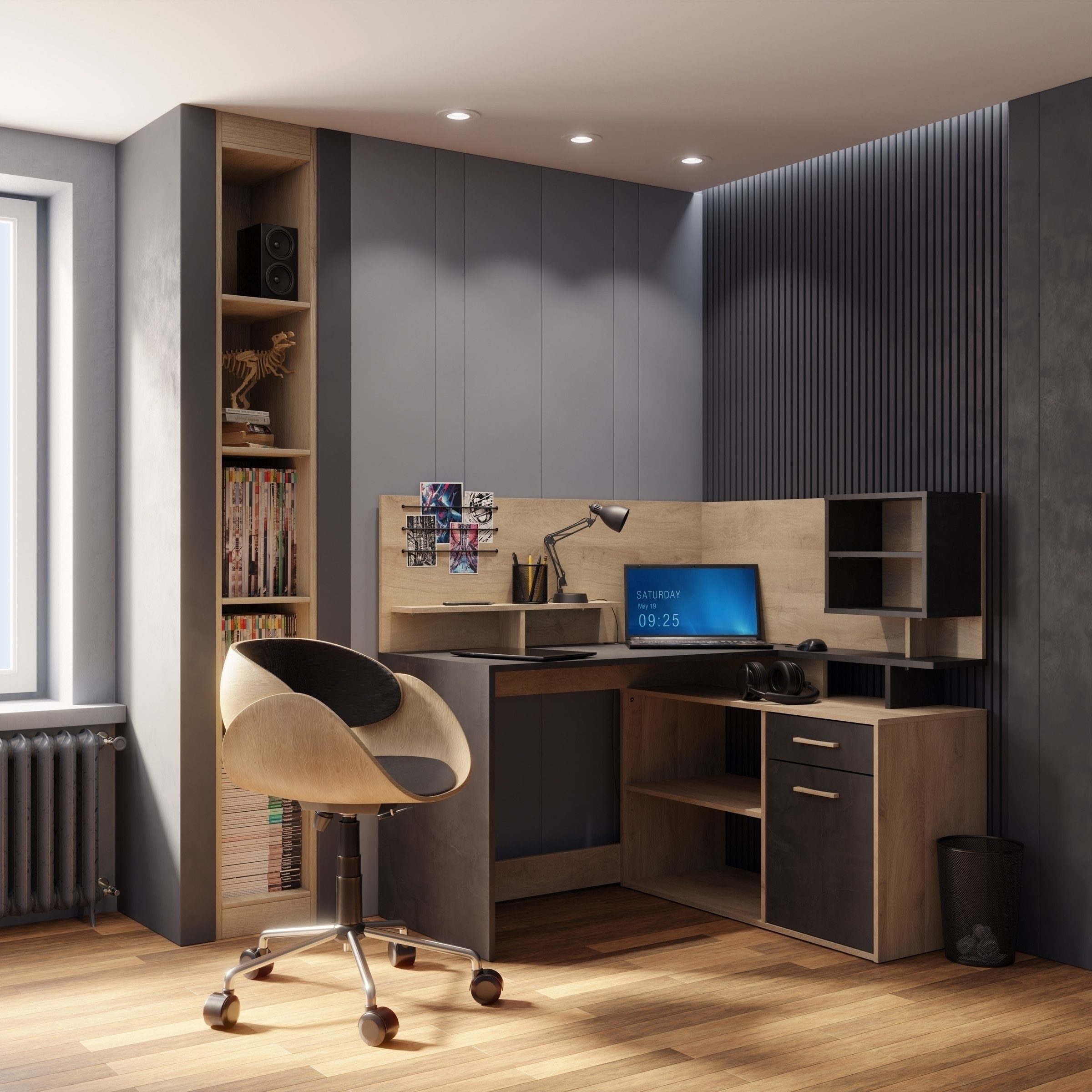 PREISBRECHER Eckschreibtisch MALICIA, in Kronberg Eiche - 121,5x119,6x116,2 günstig online kaufen