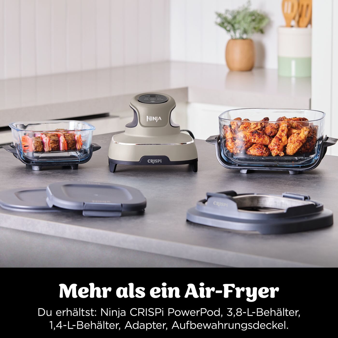 NINJA Heißluftfritteuse CRISPi 4-in-1 Cyber Space -FN101EUST, 1700 W, tragbar