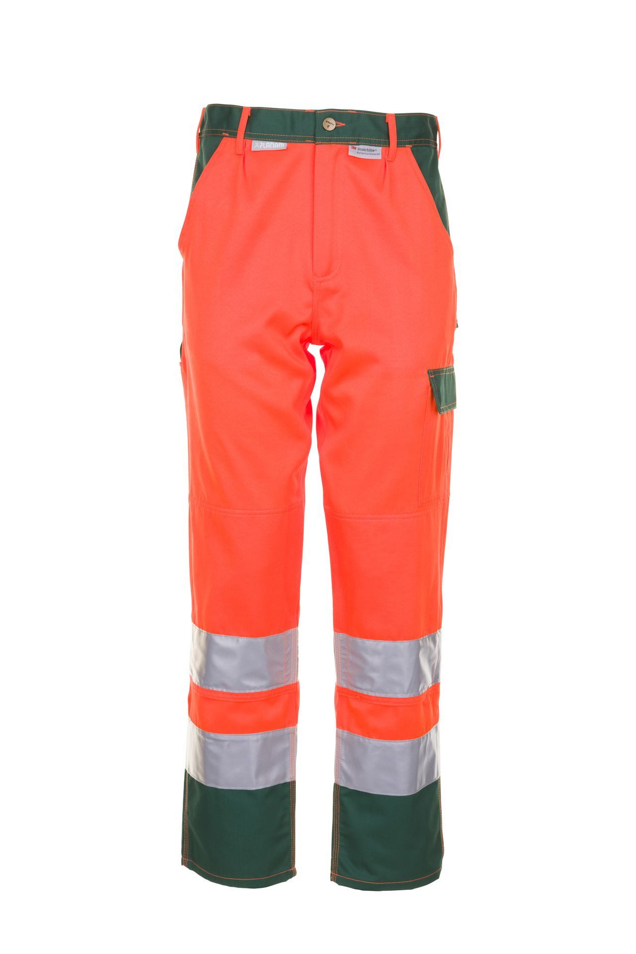 Planam Arbeitsbundhose PLANAM Herren Bundhose 2-farbig WARNSCHUTZ Reflex Orange/Grün
