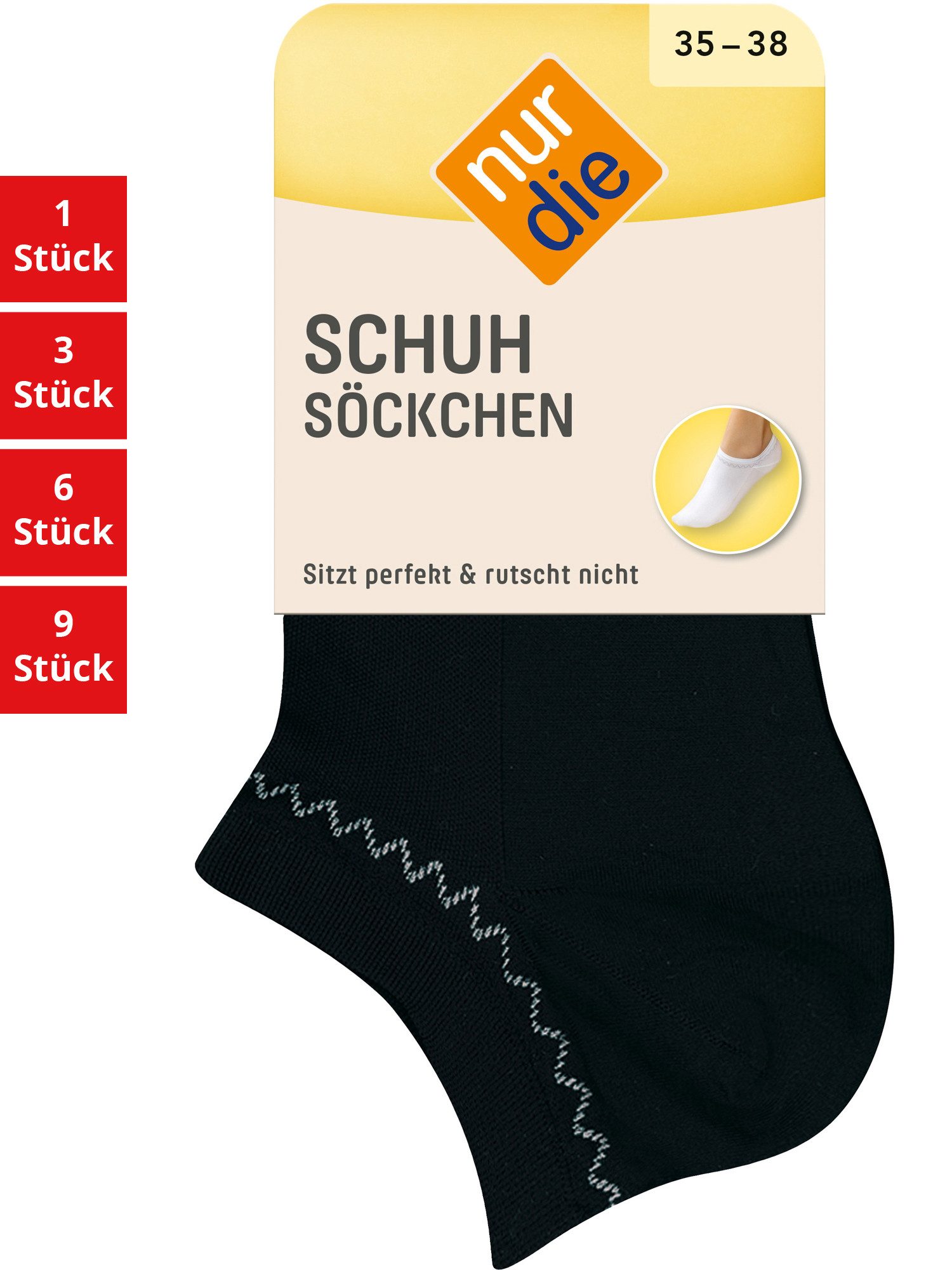 Nur Die Füßlinge Schuhsöckchen Damen (1er/3er/6er/9er Pack, 1-Paar) sneaker-socken strumpf strümpfe
