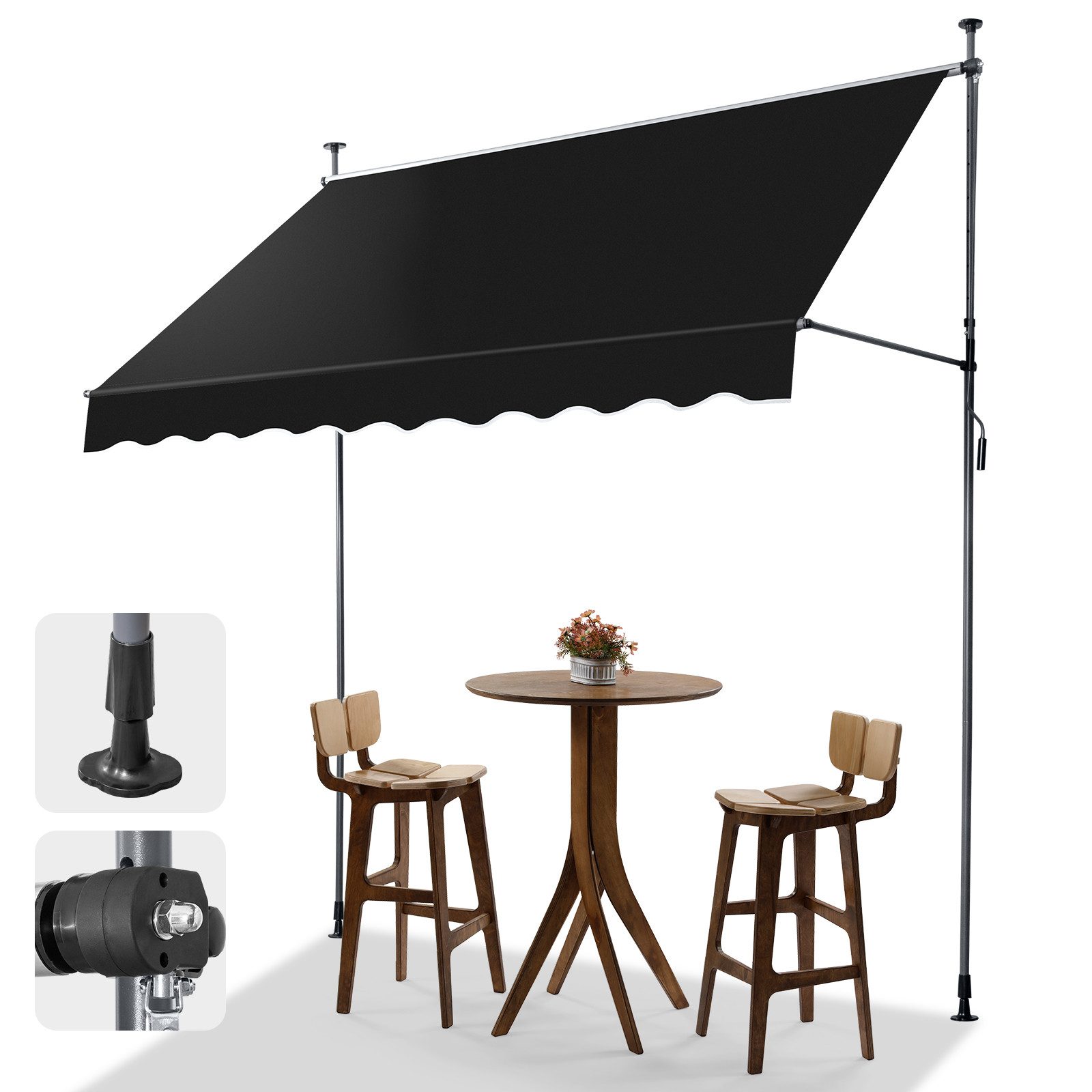 stau a7 tarp ASTA GEAR 3*3m 4*4m outdoor camping Ultralight survival silver coating sun shelter shade awning waterproof beach tent TRAVELLIFE Farbe:Khaki-Beige PVC Planen-Reparaturband – 5