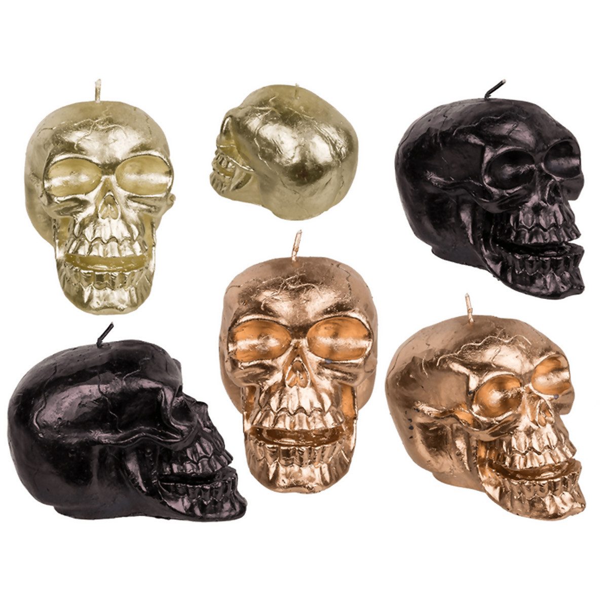 Out of the Blue Kugelkerze Kerze, Totenkopf, ca. 12 x 7,5 x 8,5 cm günstig online kaufen