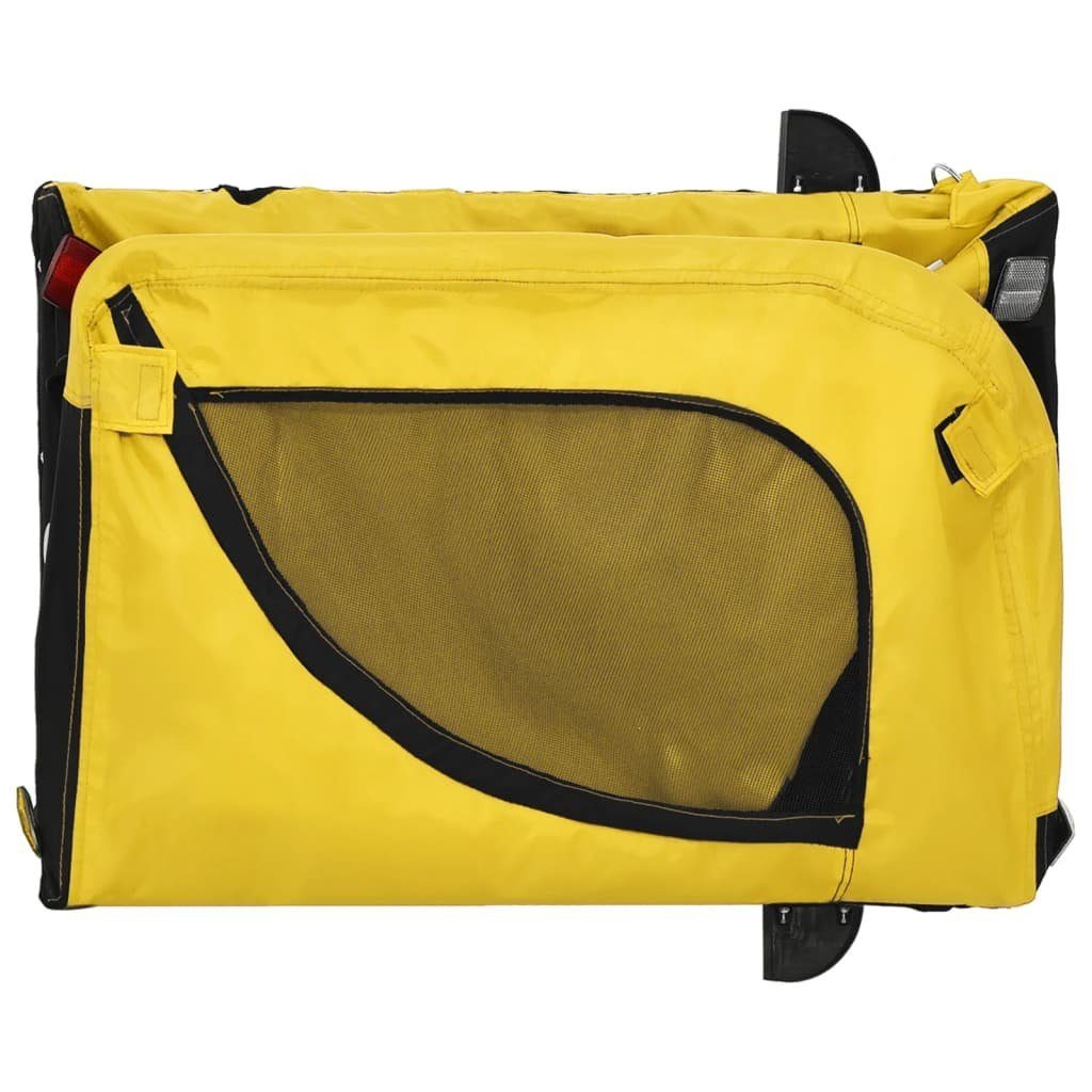 vidaXL bicycle dog trailer, 30 kg, yellow and black, Oxford fabric, iron.