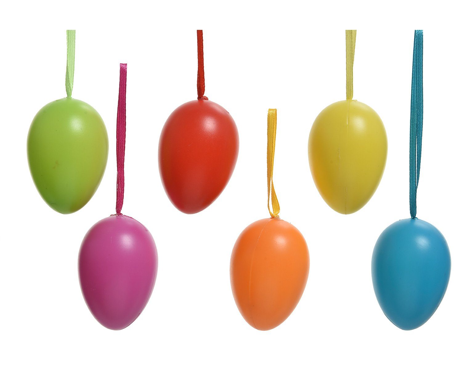 Decoris season decorations Osterei, Ostereier zum Aufhängen bunt Mix 6cm, 6 Stück