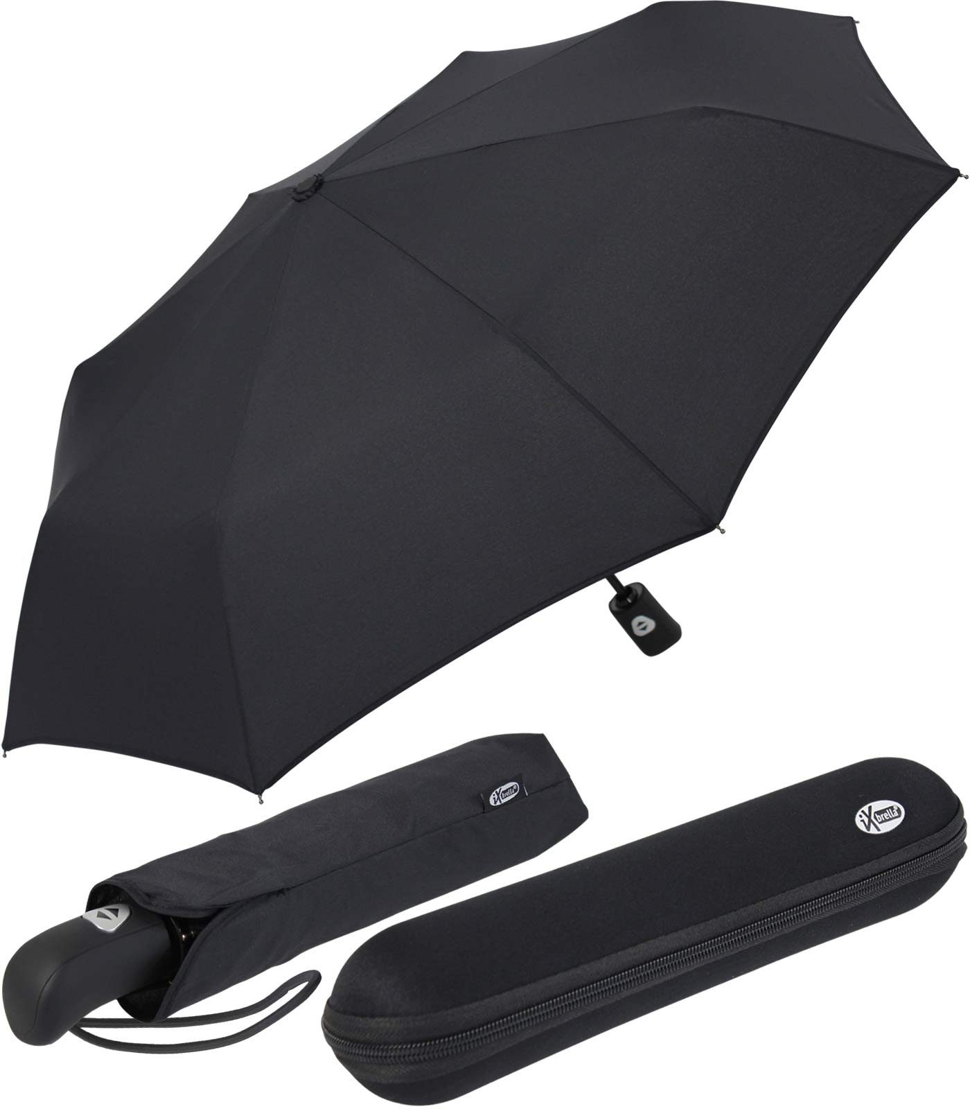 iX-brella Taschenregenschirm First Class im Etui - mit Auf-Zu-Automatik, groß, stabil, in vielen Farben