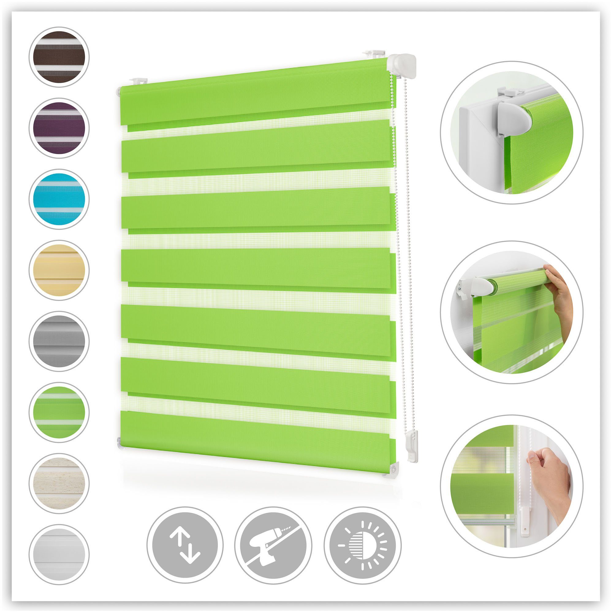 Doppelrollo Duo Rollo Klemmfix, LICHTBLICK ORIGINAL, Lichtschutz, ohne Bohr günstig online kaufen