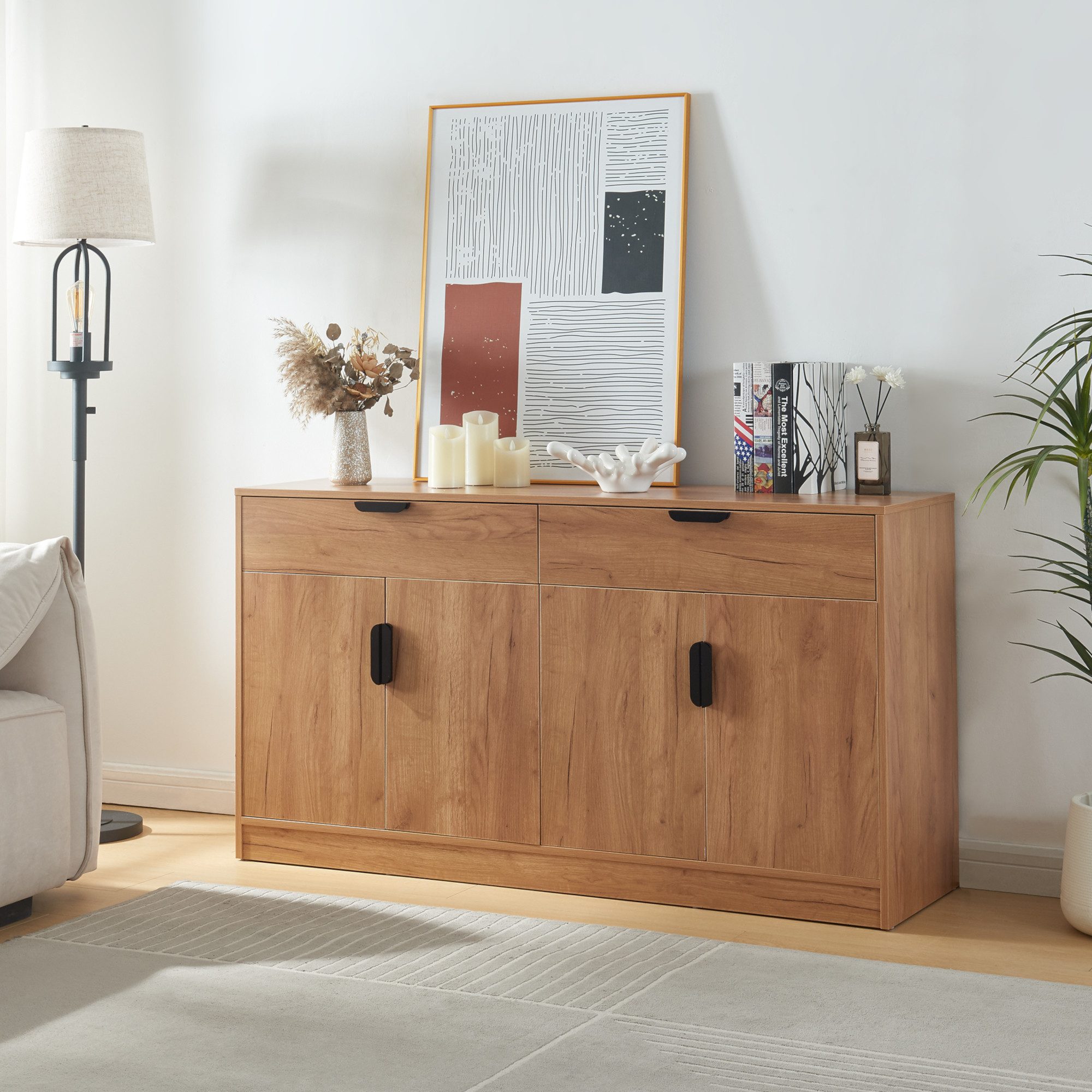 en.casa Sideboard, Sideboard »Varkaus« 75x140x40cm MDF günstig online kaufen