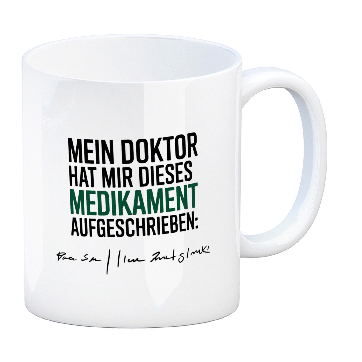 Tasse Arztrezept Kaffeebecher mit Spruch für Ärzte und Pflege