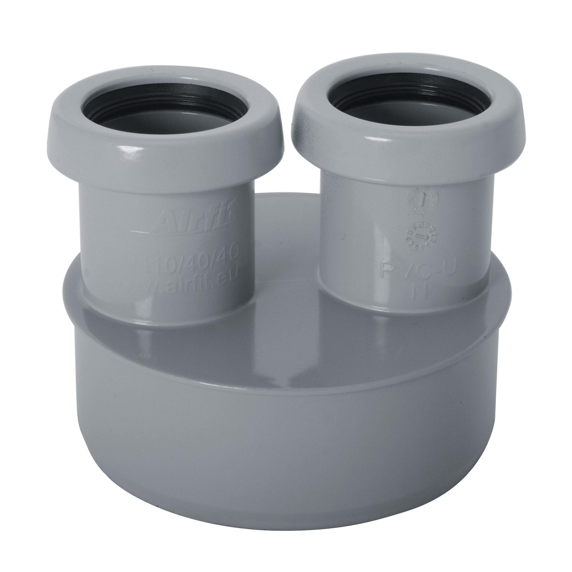 Airfit GmbH & Co. KG Ablaufrohr Abwasser Doppel-Reduzierstück DN 110 x 40/40, HT-Rohr, 11044KR