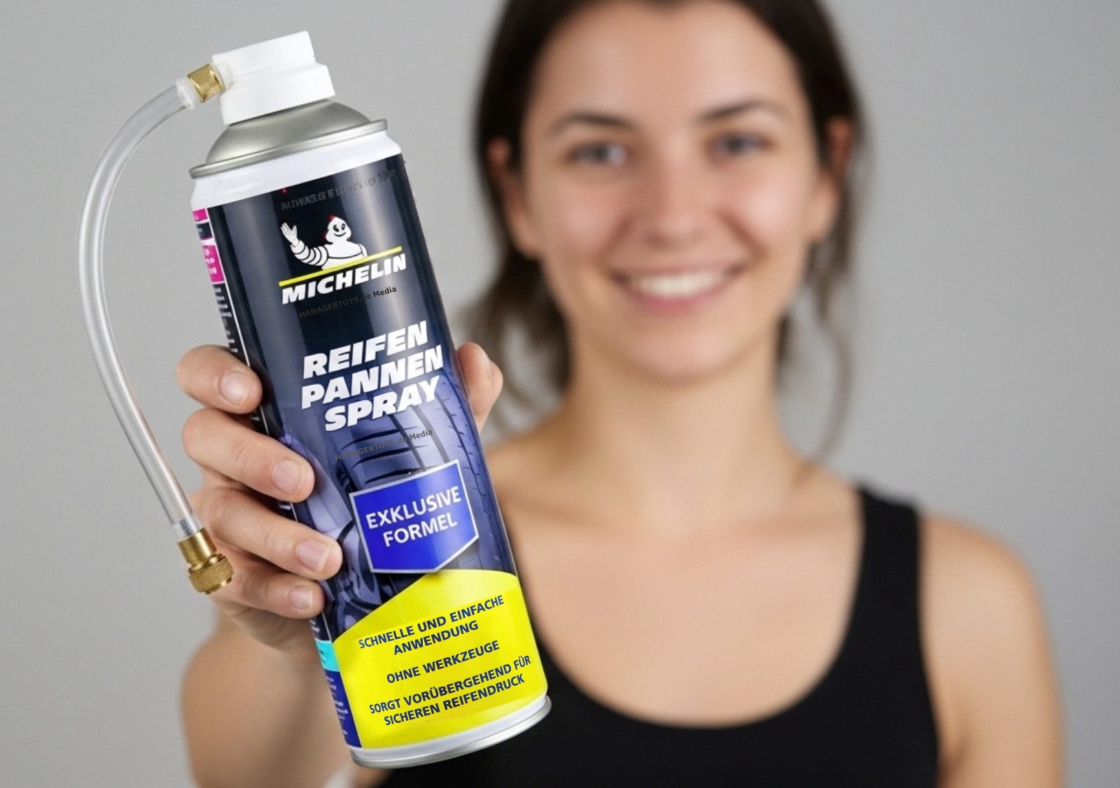 Michelin Tire Pressure Monitoring System Tire Puncture Spray Can 500 ml for Passenger Cars up to 245 mm