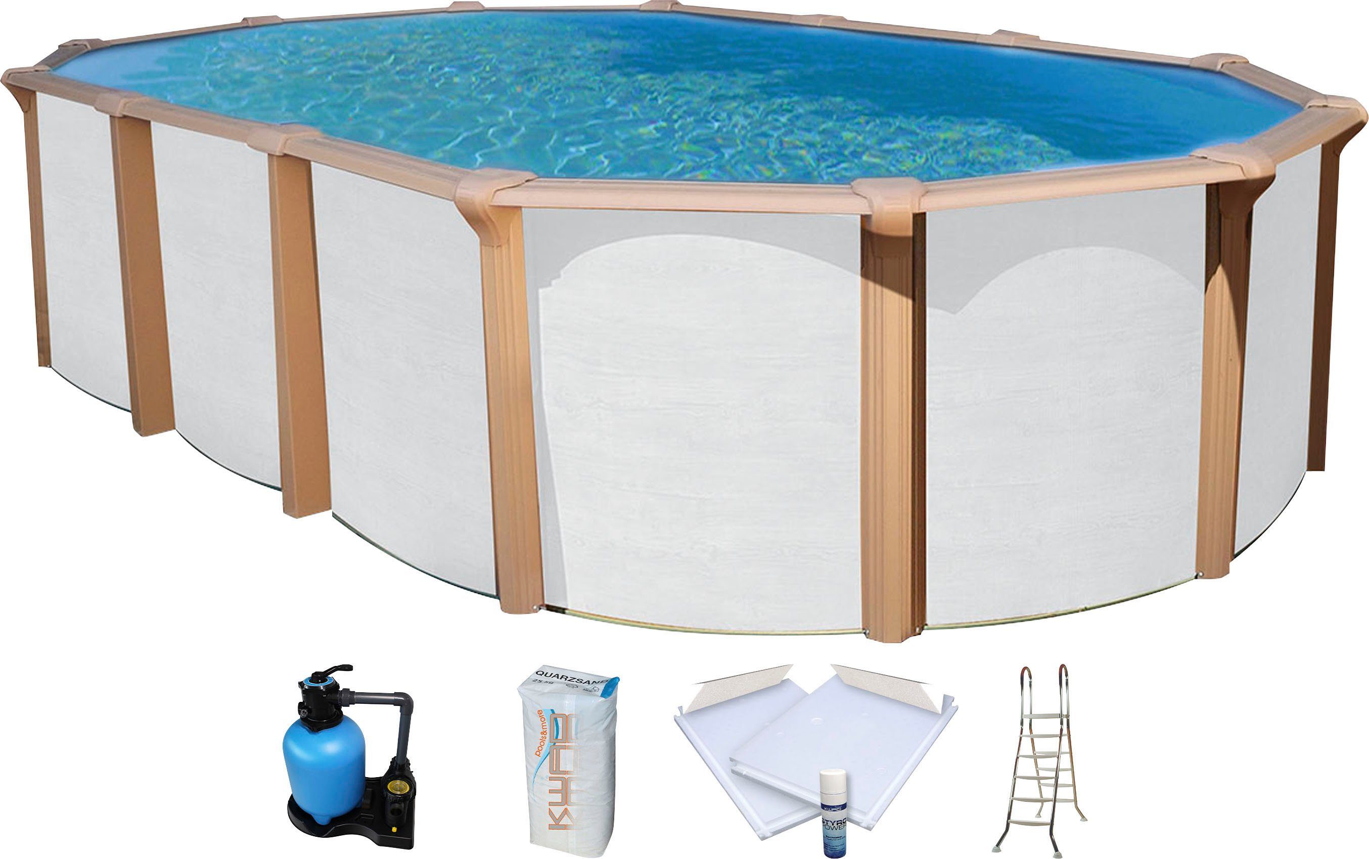 KWAD Schwimmbecken »Supreme« all in Premium Folie (Set, 7-tlg), BxLxH: 370x610x132cm, inkl. Bodenisolationsset