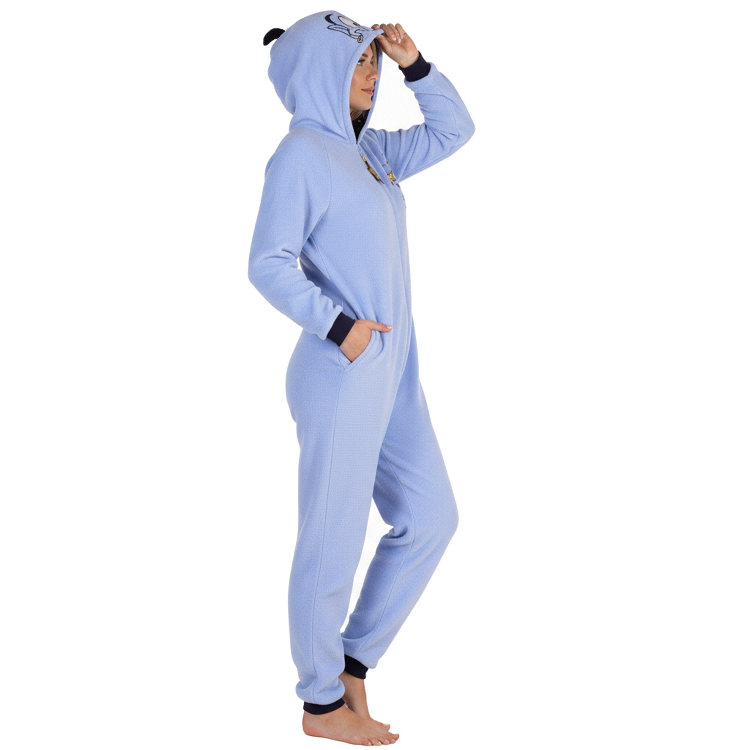 Sarcia.eu Schlafanzug Disney Aladdin EINTEILIGER Damenpyjama, WARMER Overall mit Kapuze