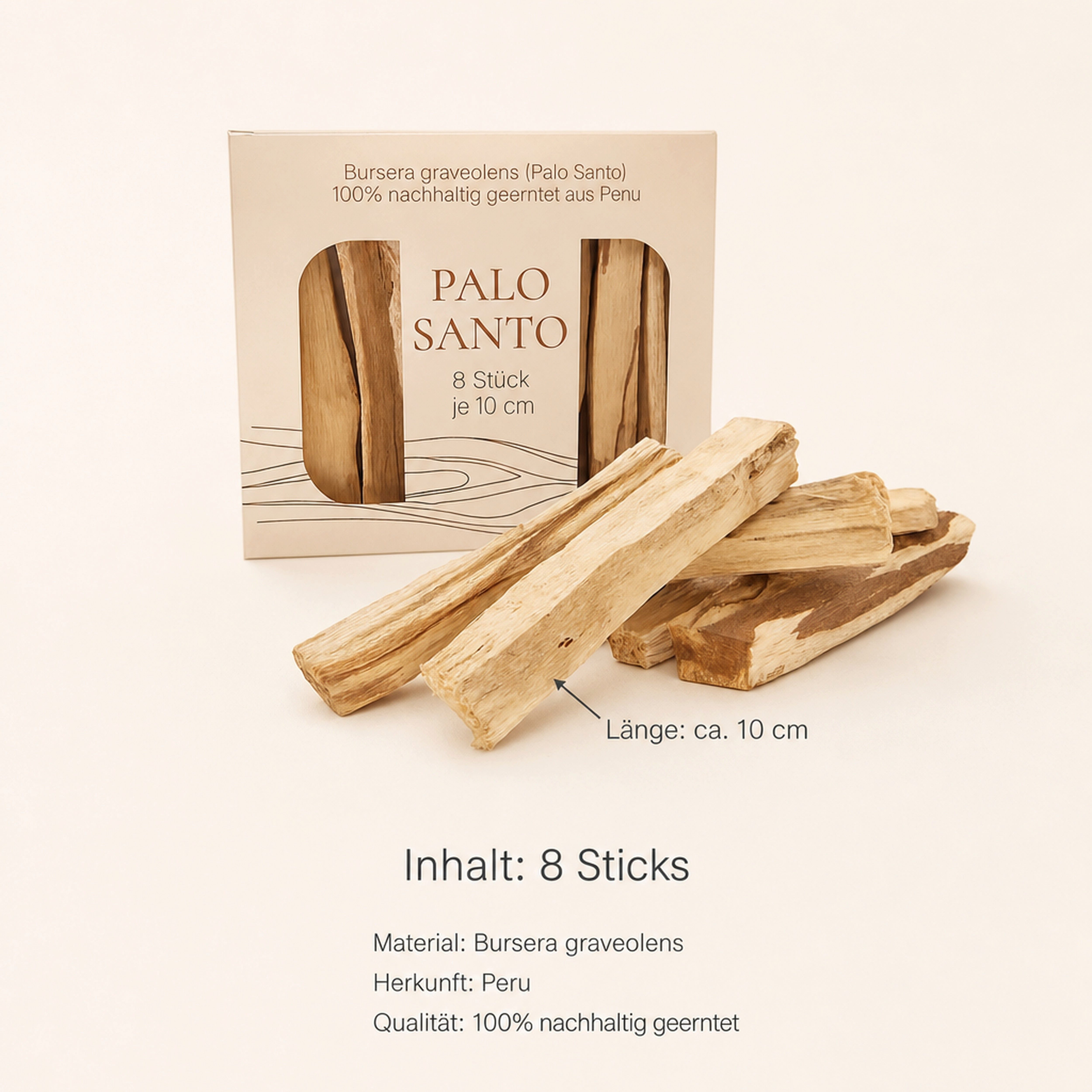 Lebensquelle Plus Räucherstäbchen-Halter Palo Santo 8 Sticks je 10 cm, Räucherset – Bild 3 von 4