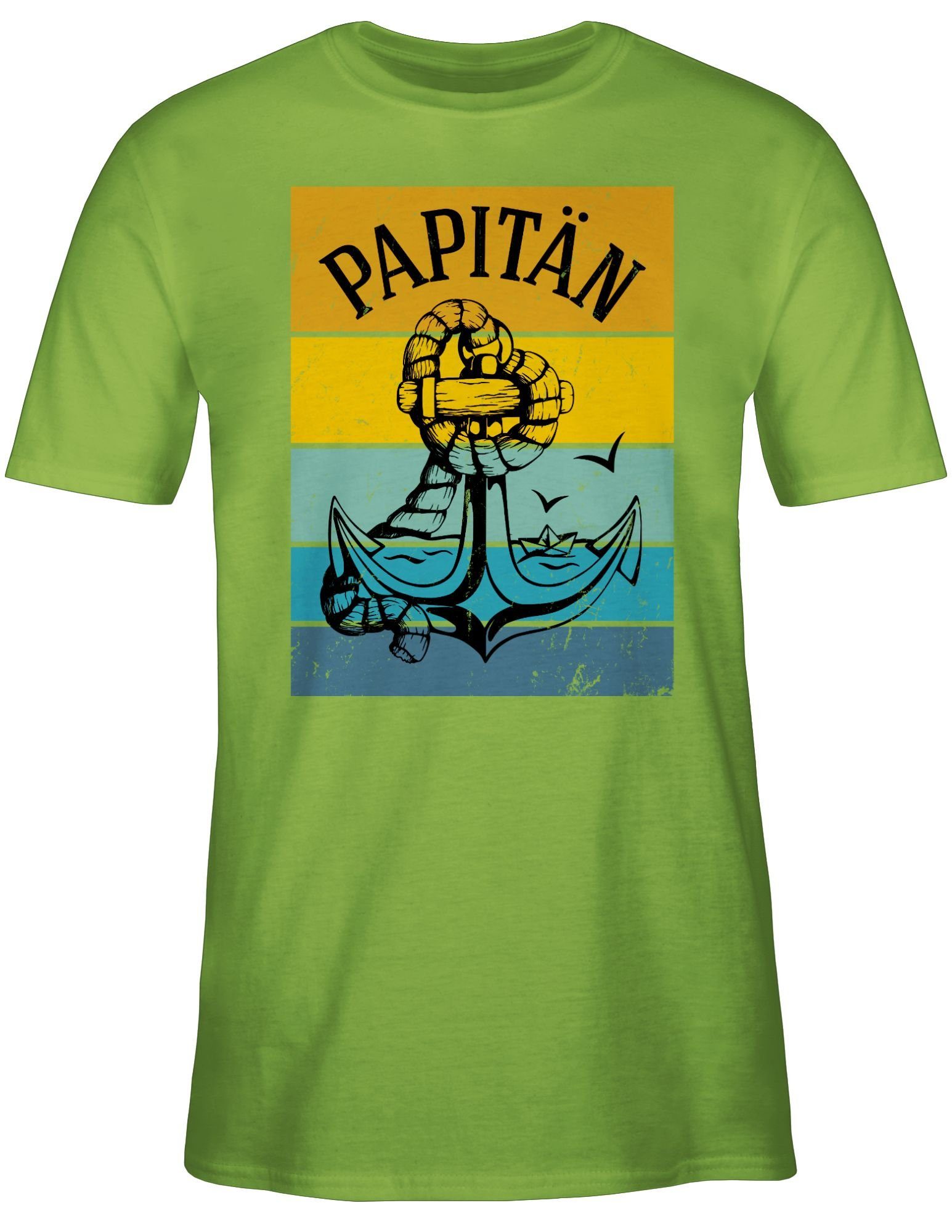 für Papitän Hellgrün Geschenk Papa T-Shirt 02 Anker Shirtracer Vatertag
