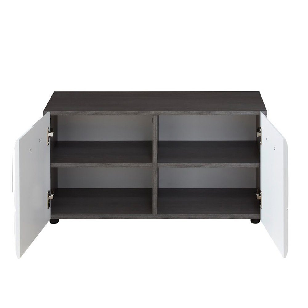 trendteam Sitzbank, Garderoben-Sitzbank Schuhbank Holzbank Schränkchen Weiß 80x41x35cm