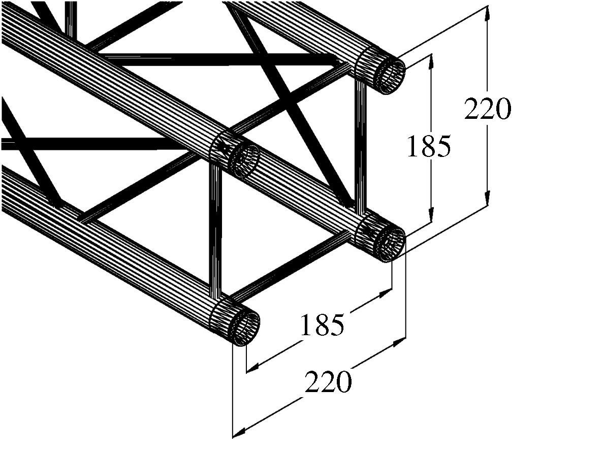 Thumbnail - Alutruss Rahmentraverse ALUTRUSS DECOLOCK DQ4-S2000 4-Punkt-Traverse sw