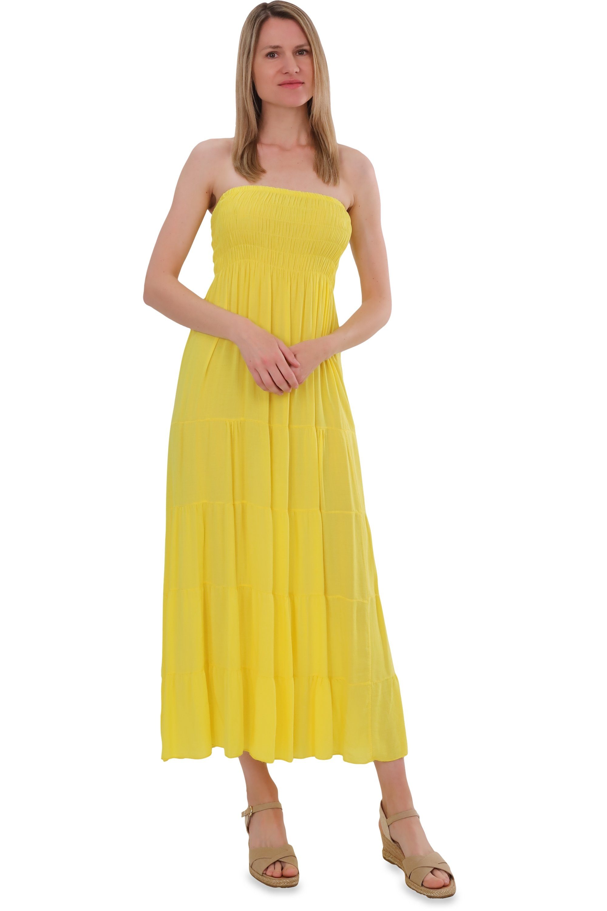 malito more than fashion Bandeaukleid malito Damen Bandeaukleid 4635 figurumspielendes Sommerkleid Strandkleid Einheitsgröße