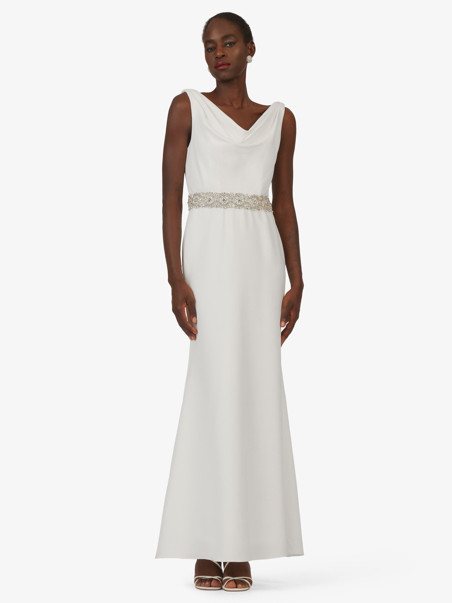 Kraimod Brautkleid mit Wasserfallkragen & Glitzergürtel günstig online kaufen