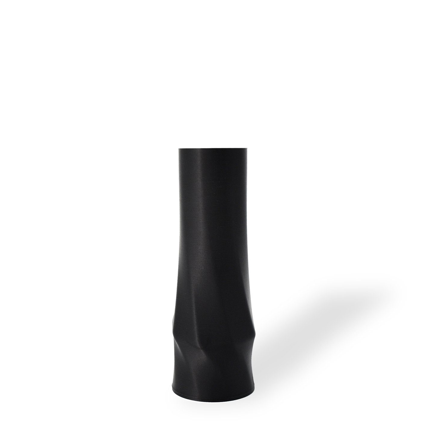 Shapes - Decorations Dekovase the vase - circle (basic), 3D Vasen, viele Farben, 100% 3D-Druck (Einzelmodell, 1 Vase), Wasserdicht; Leichte Struktur innerhalb des Materials (Rillung) Schwarz