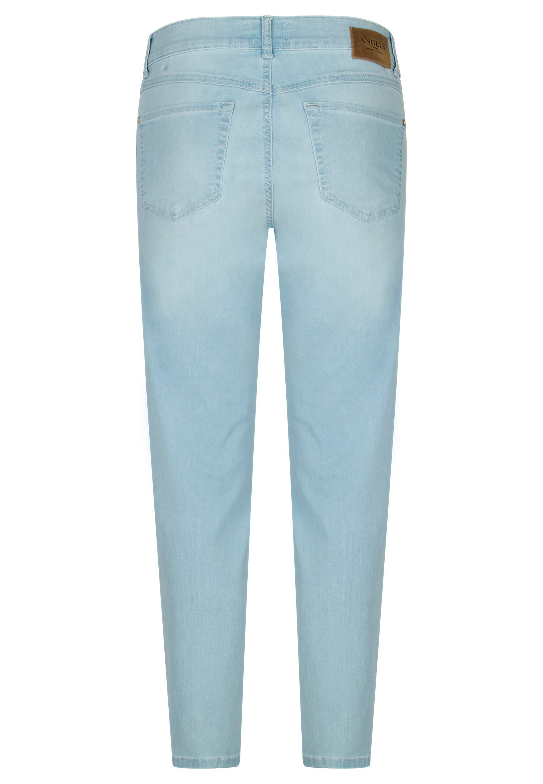 ANGELS 7/8-Jeans Jeans Cici Crop hellblau Schlitz mit Label-Applikationen mit Slit