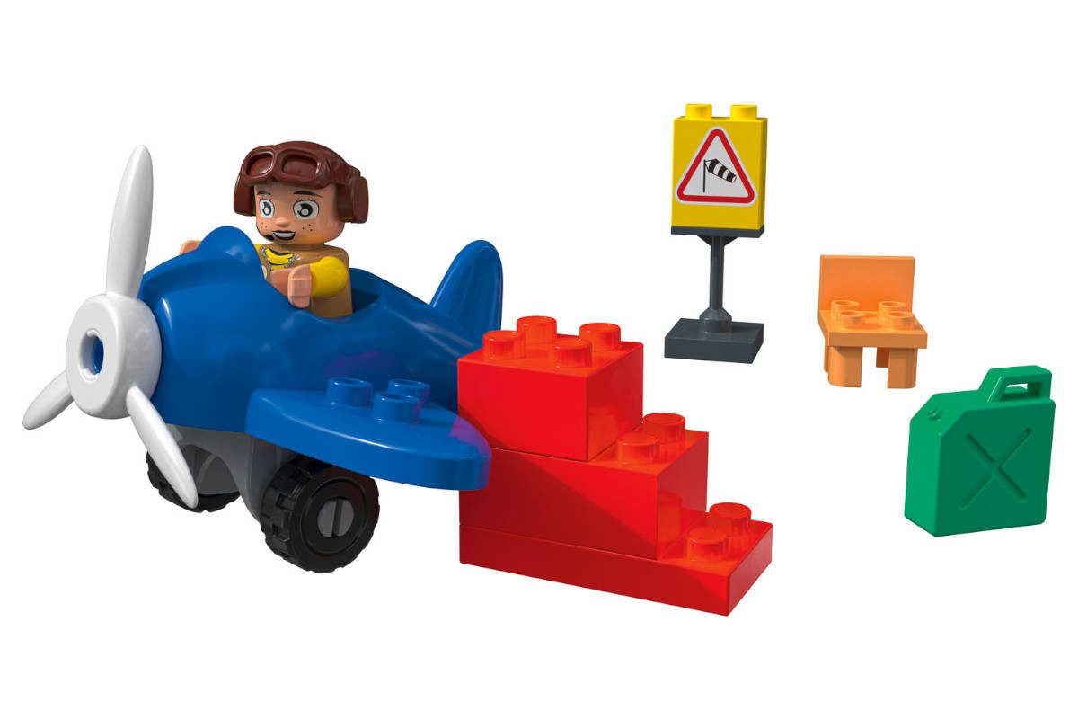 Playtive Spiel Playtive Clippys Junior Klemmbausteine zum Spielen Flugzeug