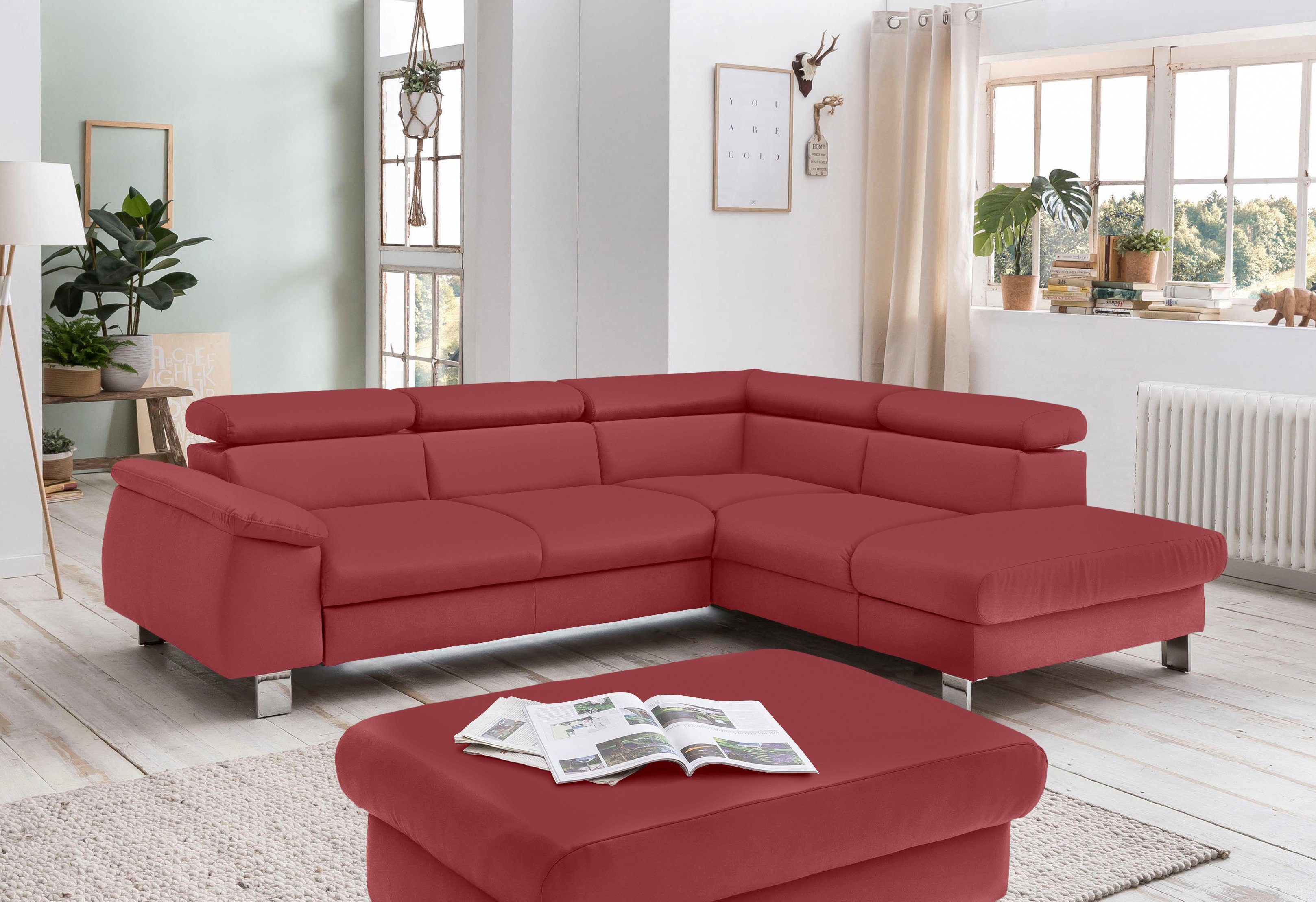COTTA Ecksofa Komaris L-Form mit Kopfteilverstellung, günstig online kaufen
