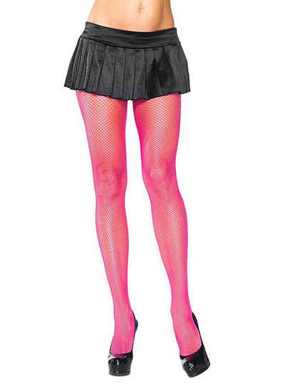 Leg Avenue Feinstrumpfhose Klassische Netzstrumpfhose rosa Hot tights in hot pink