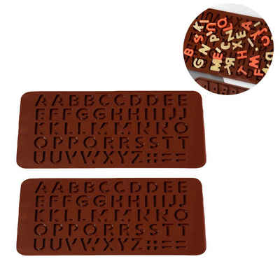 Lubgitsr Silikonform 2er Set Schokoladenformen, Englisches Alphabet, (1-tlg)