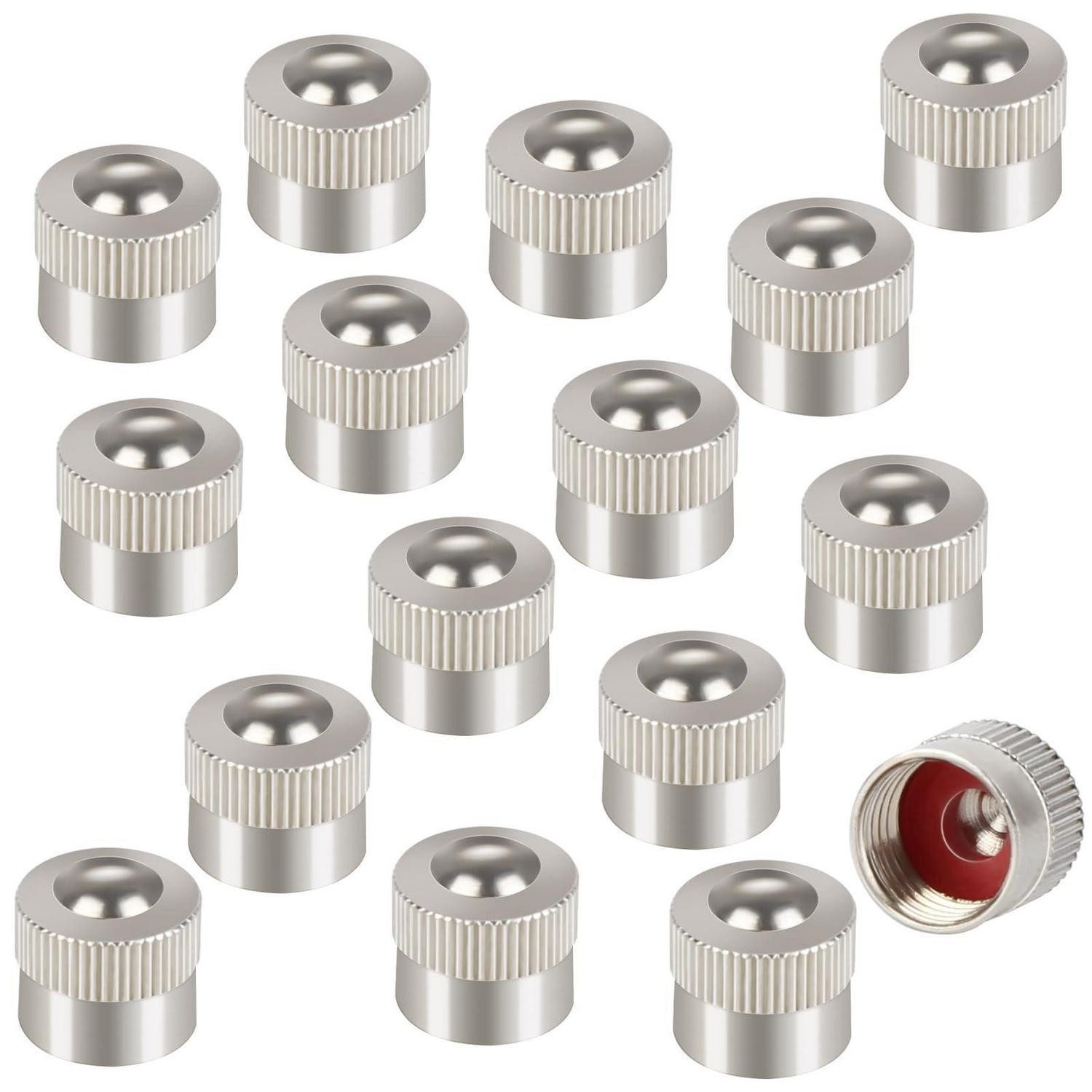 LuxusKollektion Ventilkappe Ventilkappen 16er Set Metall mit Gummiring Universalgewinde