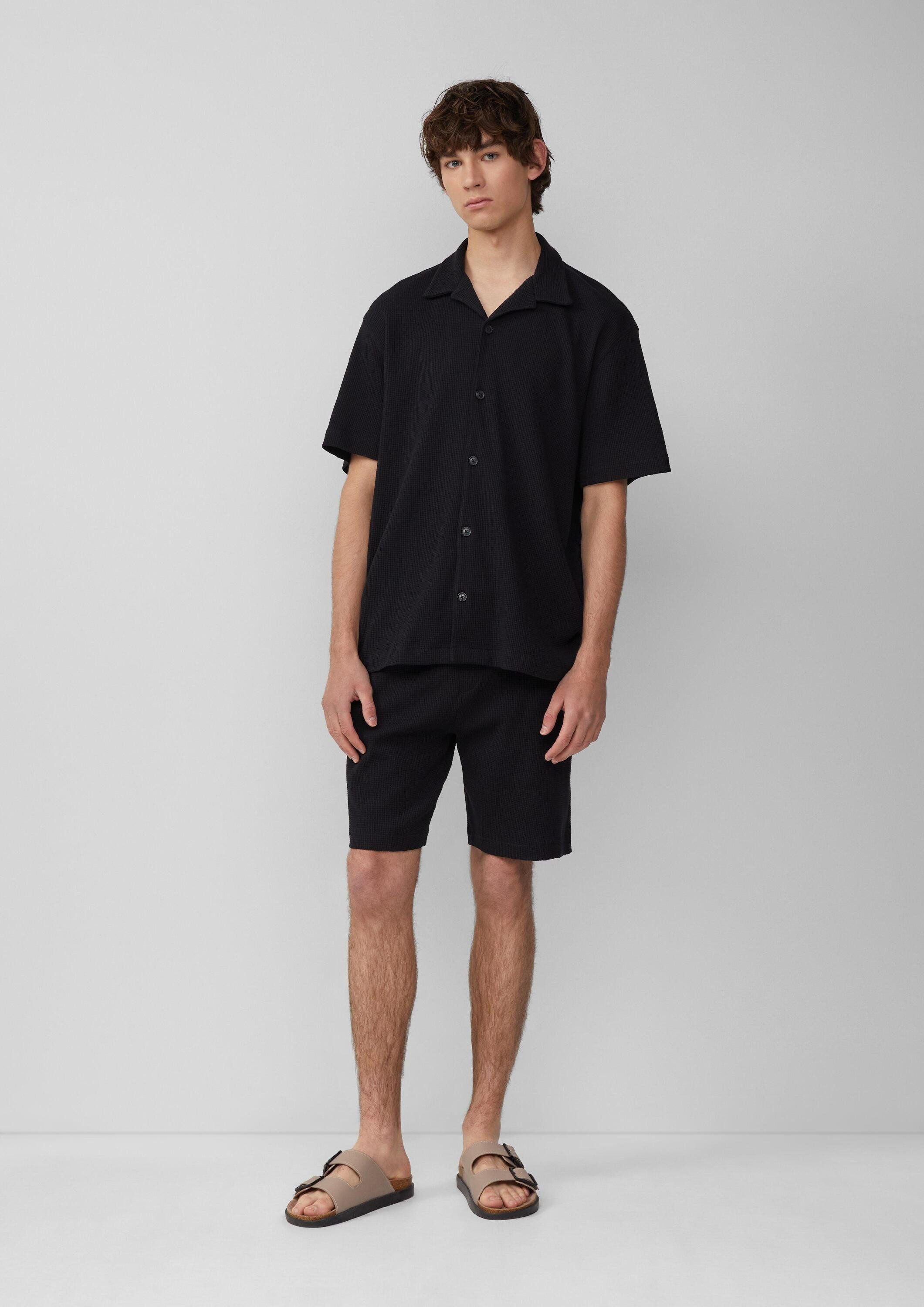 QS Shorts Hose Jogpants aus Waffelpiqué