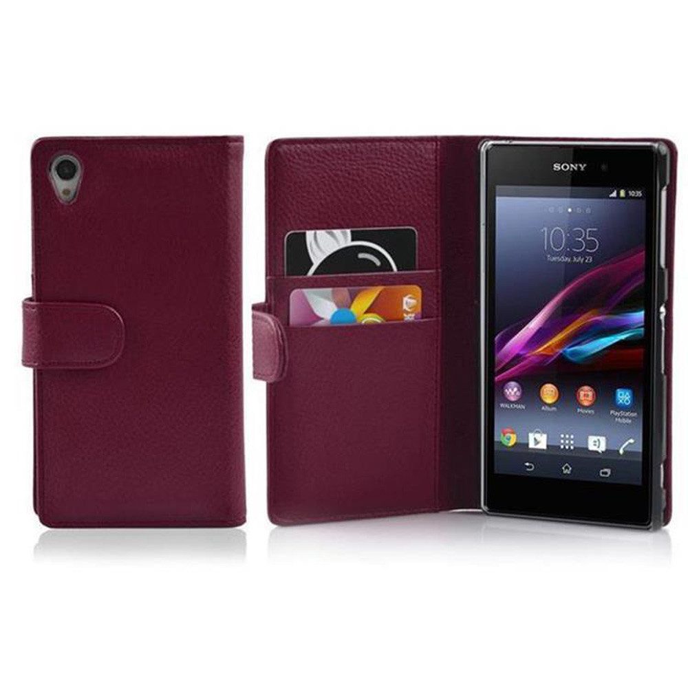 Cadorabo Handyhülle für Sony Xperia Z1 Hülle Sony Xperia Z1, Klappbare Handy Schutzhülle - Hülle - mit Standfunktion und Kartenfach